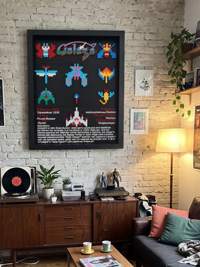 Namco - Quadro decorativo 3D - Galaga - Video game