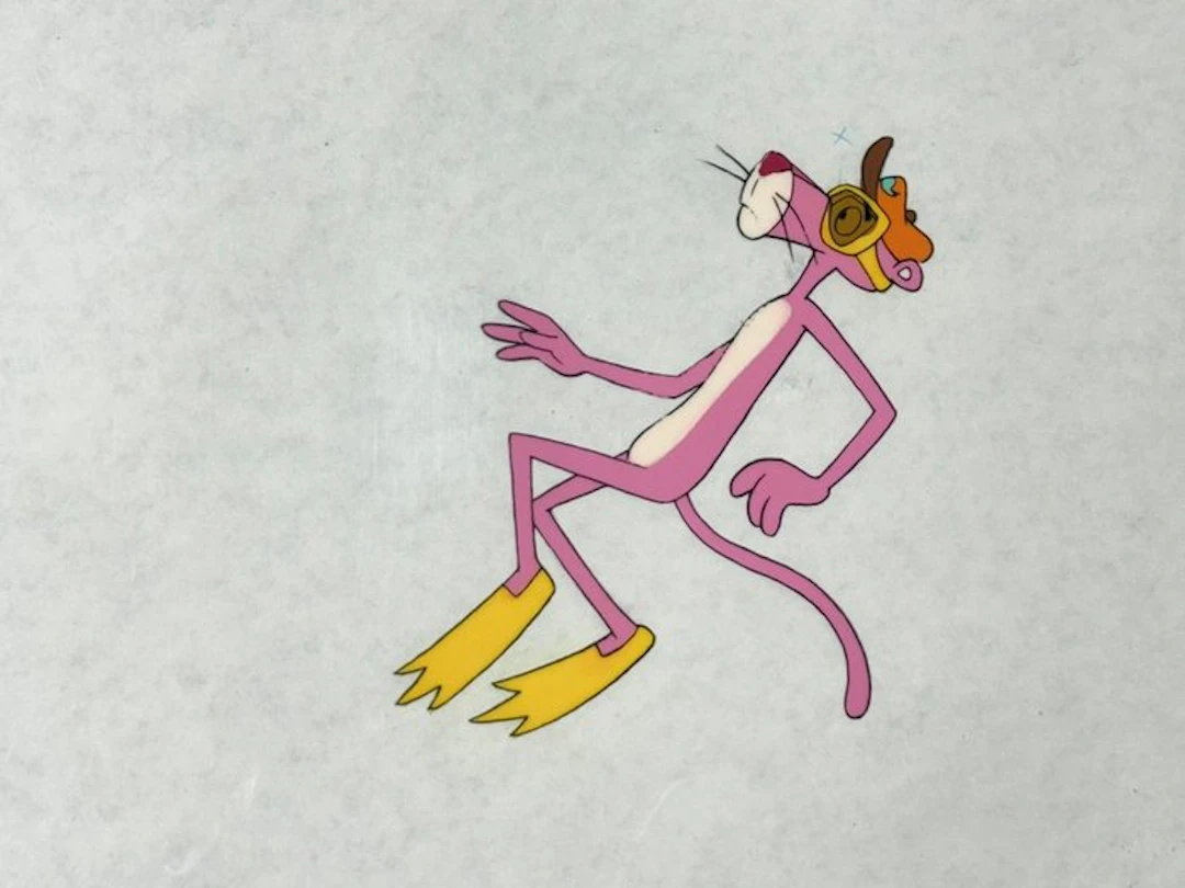 Friz Freleng - Original animation cel and drawing of Pink...