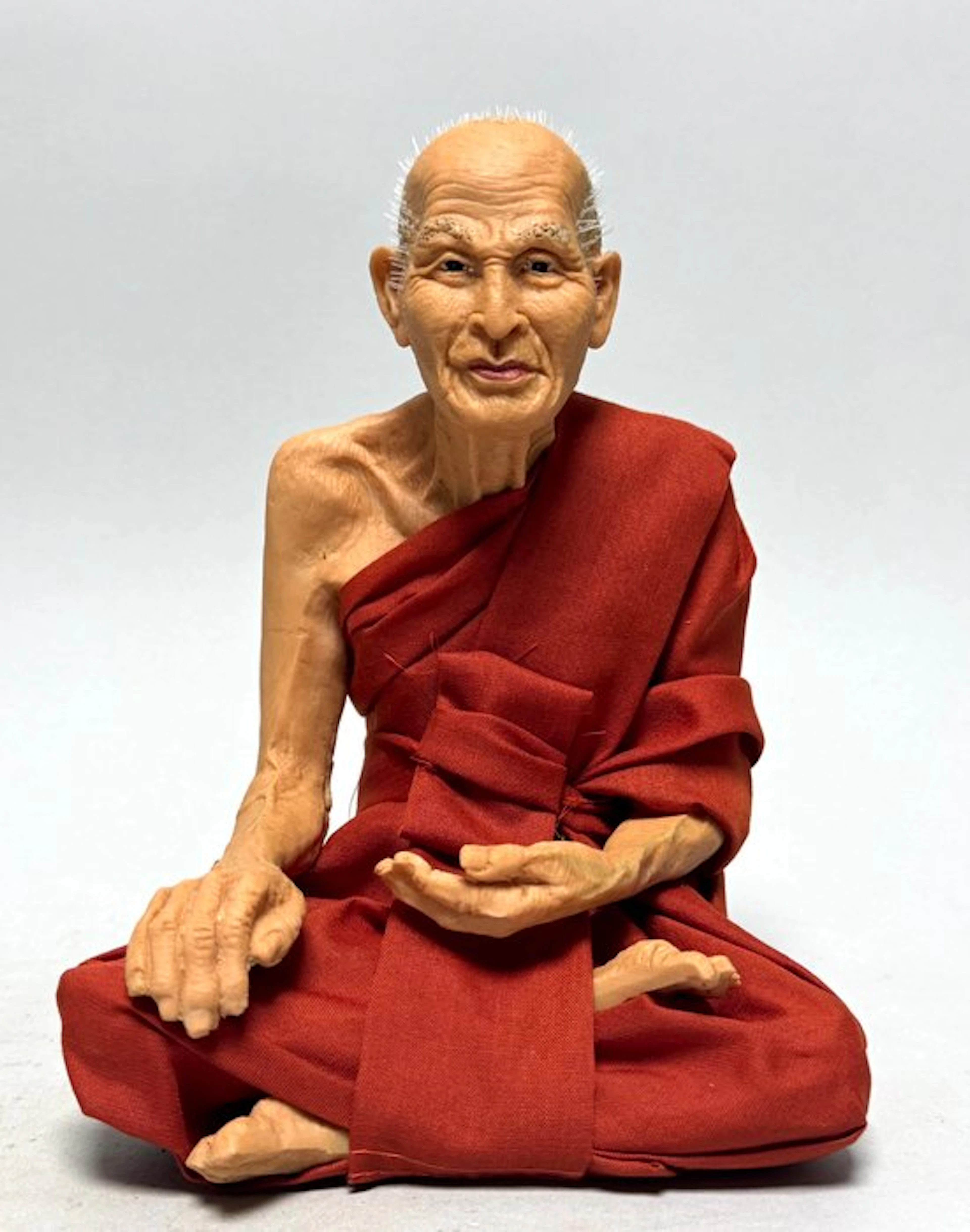 Lifelike Statue of Thai Buddhist Monk Phra Luang Phu Sook...