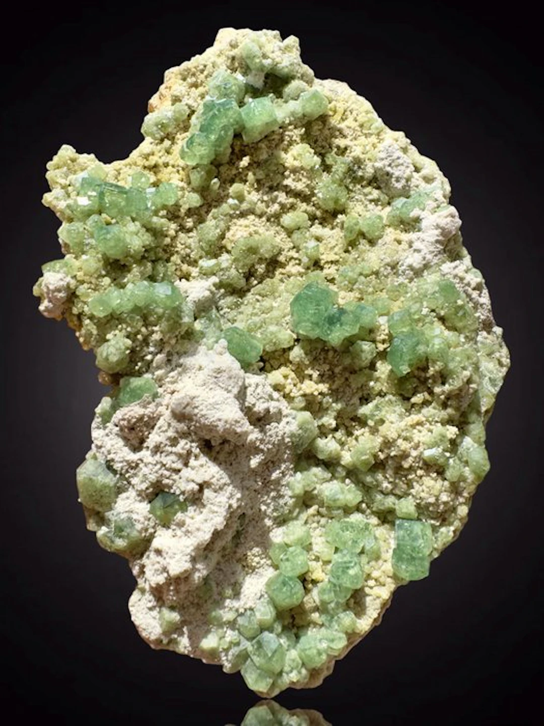 TOP! Demantoid with large crystals and strong color...