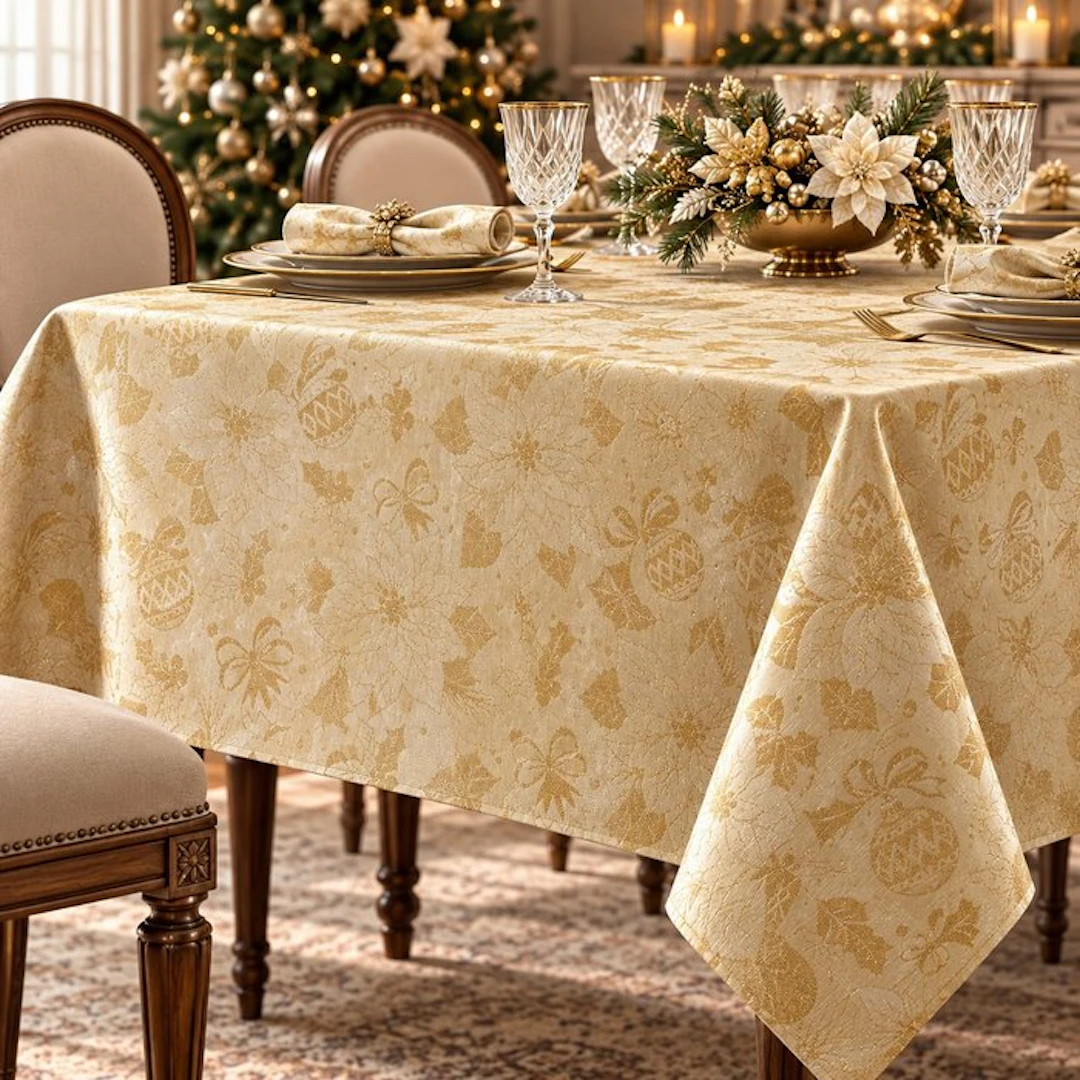 Golden Enchantment – The Elegance of Festivities - Tablecloth - 275 cm - 135 cm