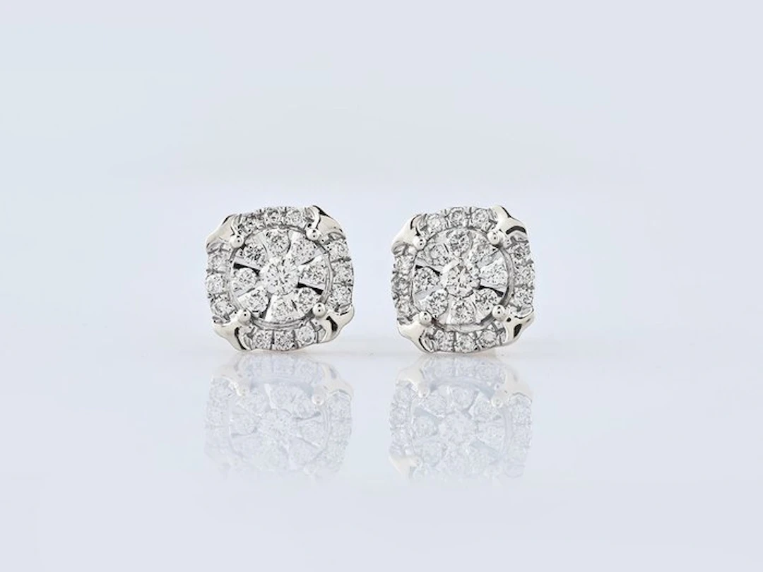 Earrings - 14 kt. White gold - 0.38ct. tw. Diamond (Natural)