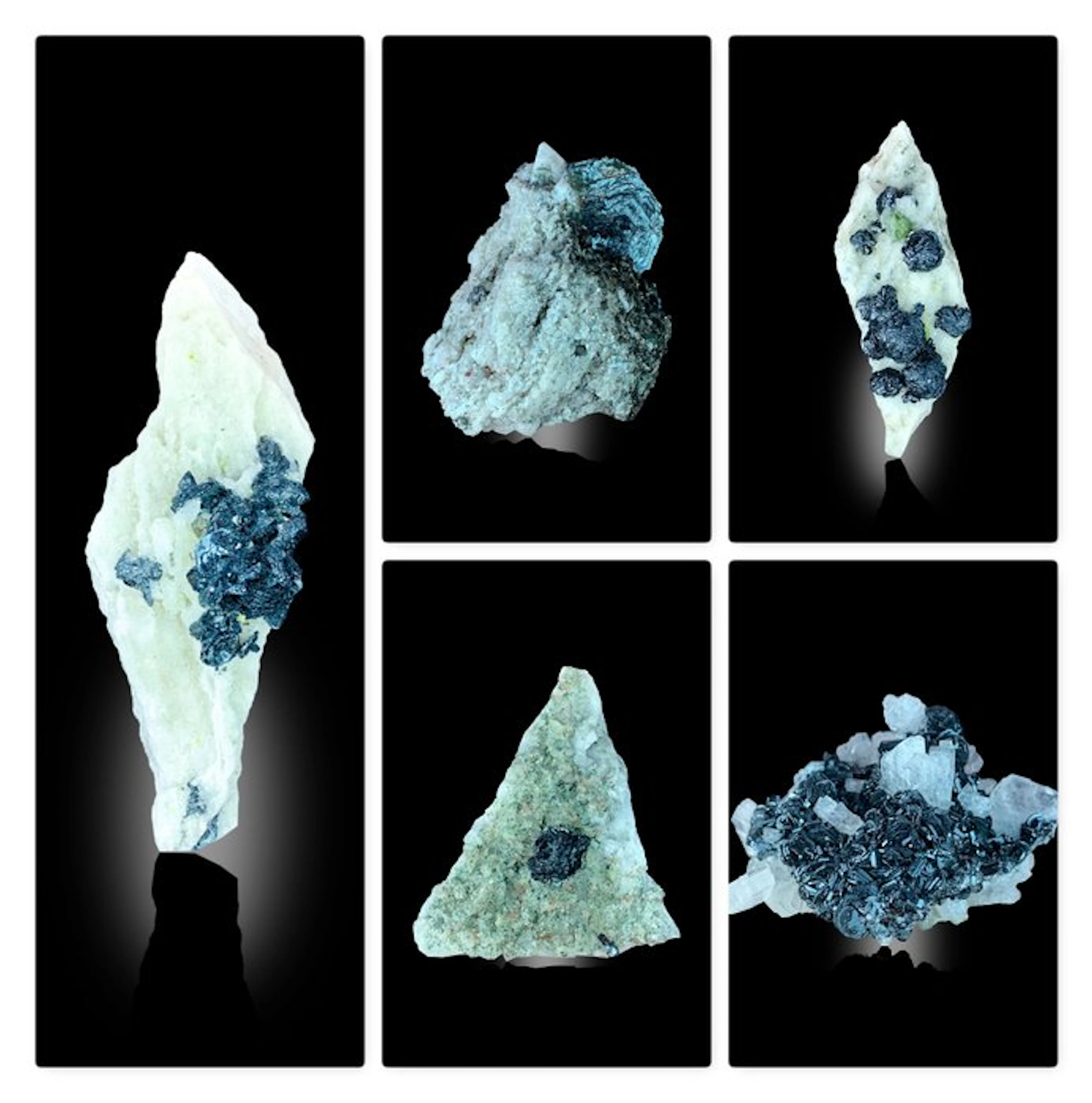 Black Hematite Crystal Clusters on Feldspar Matrix –...