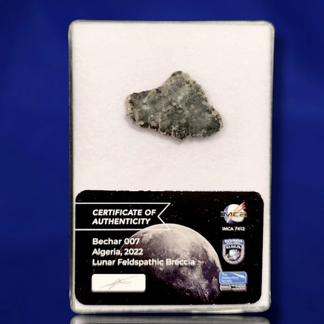 Authentic LUNAR METEORITE SLICE -feldspathic breccia