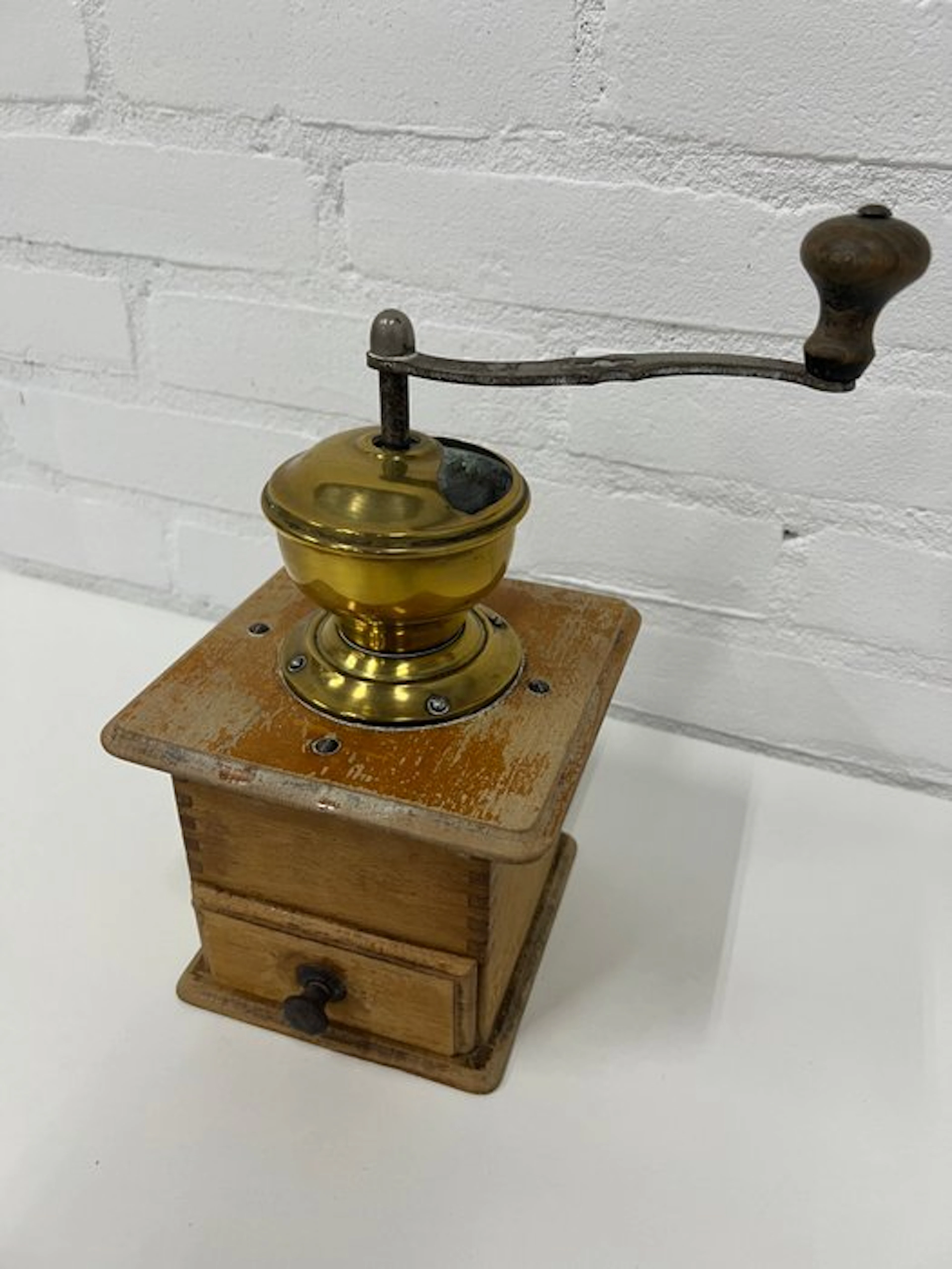 Coffee grinder - Copper Table Coffee Grinder - Wood, Brass