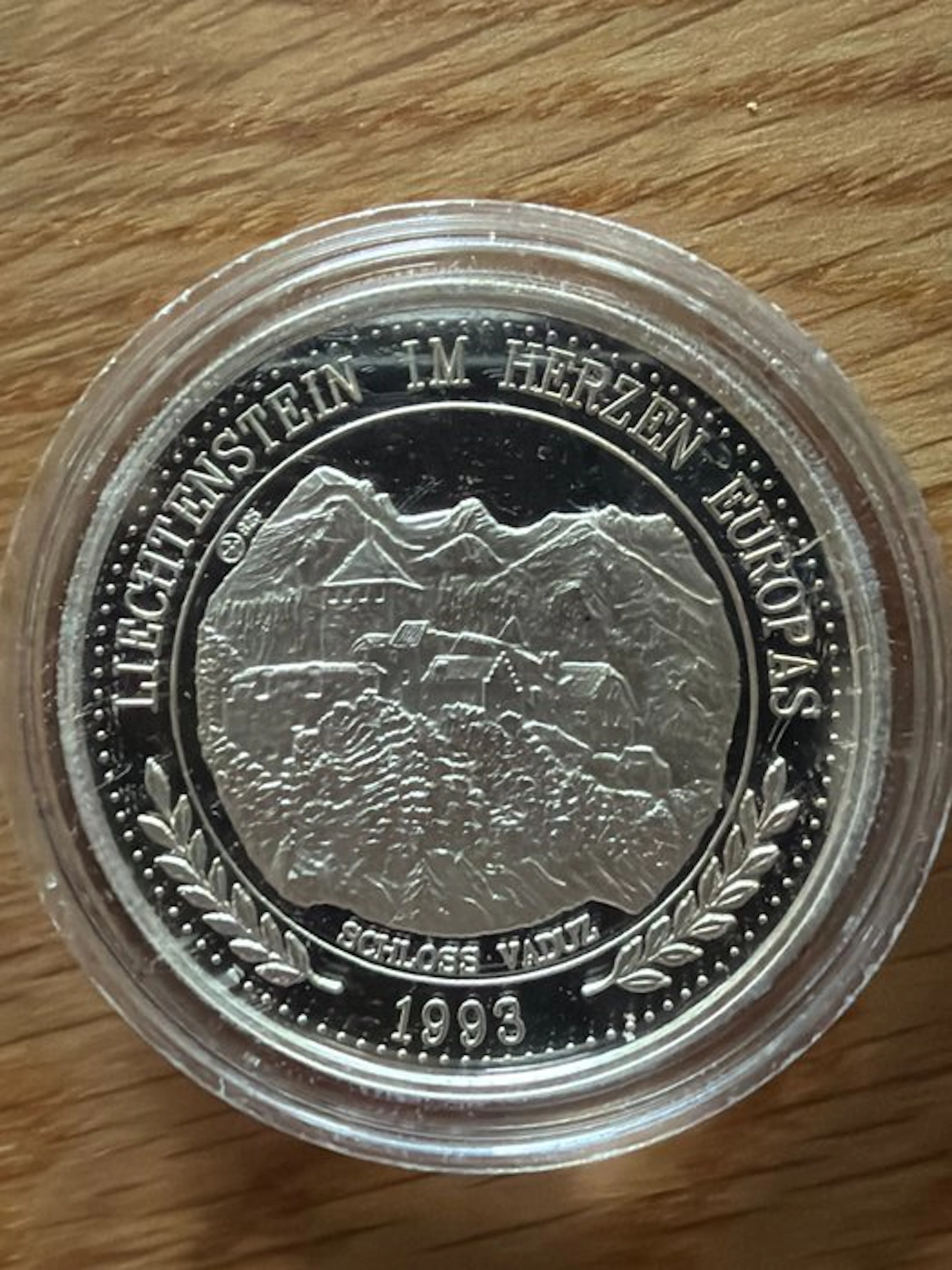 Liechtenstein. 20 Ecus 1993 Schloss Vaduz - 1 oz (.925) (No reserve price)