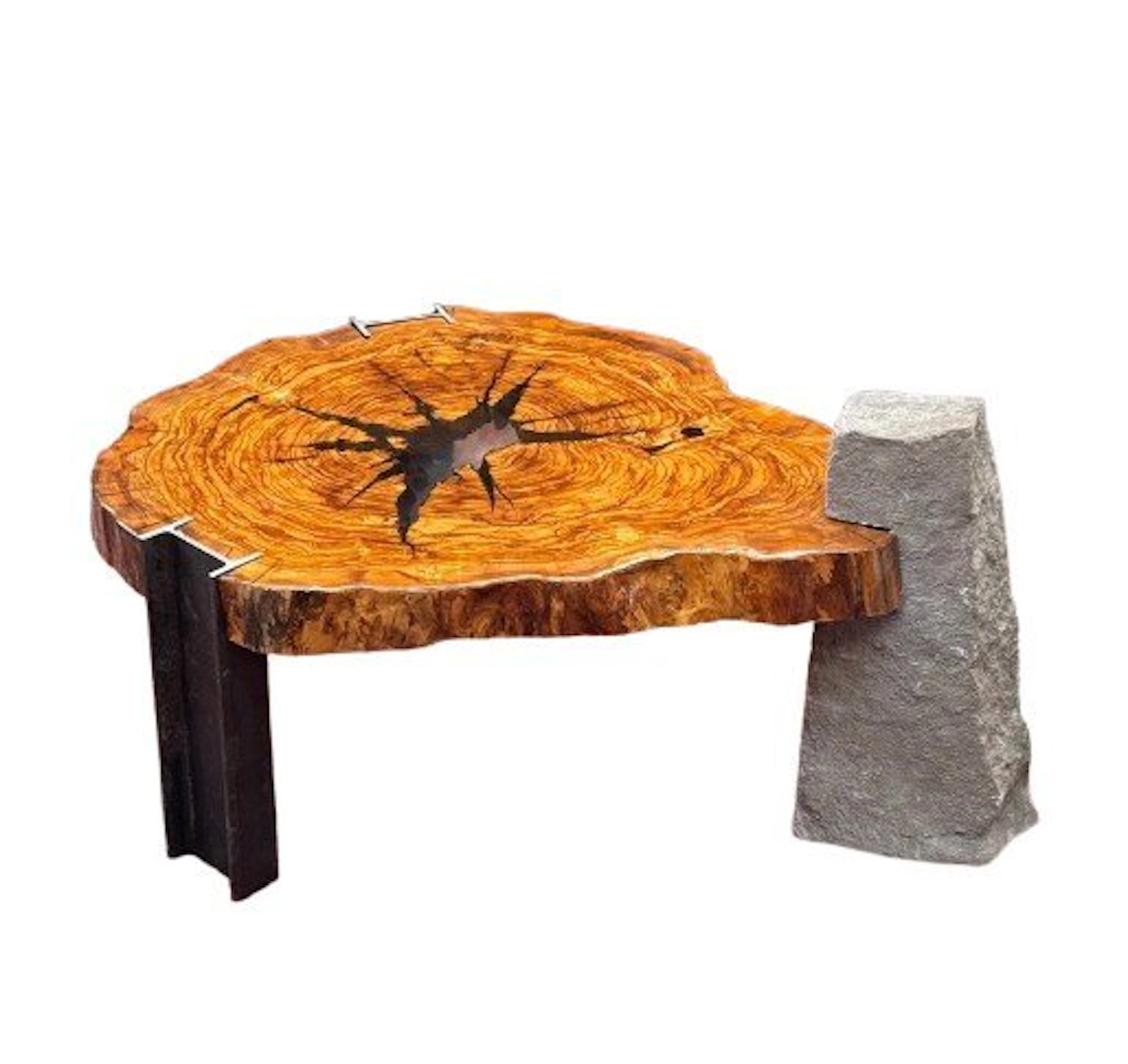 Coffee table - Wrought iron, Olive