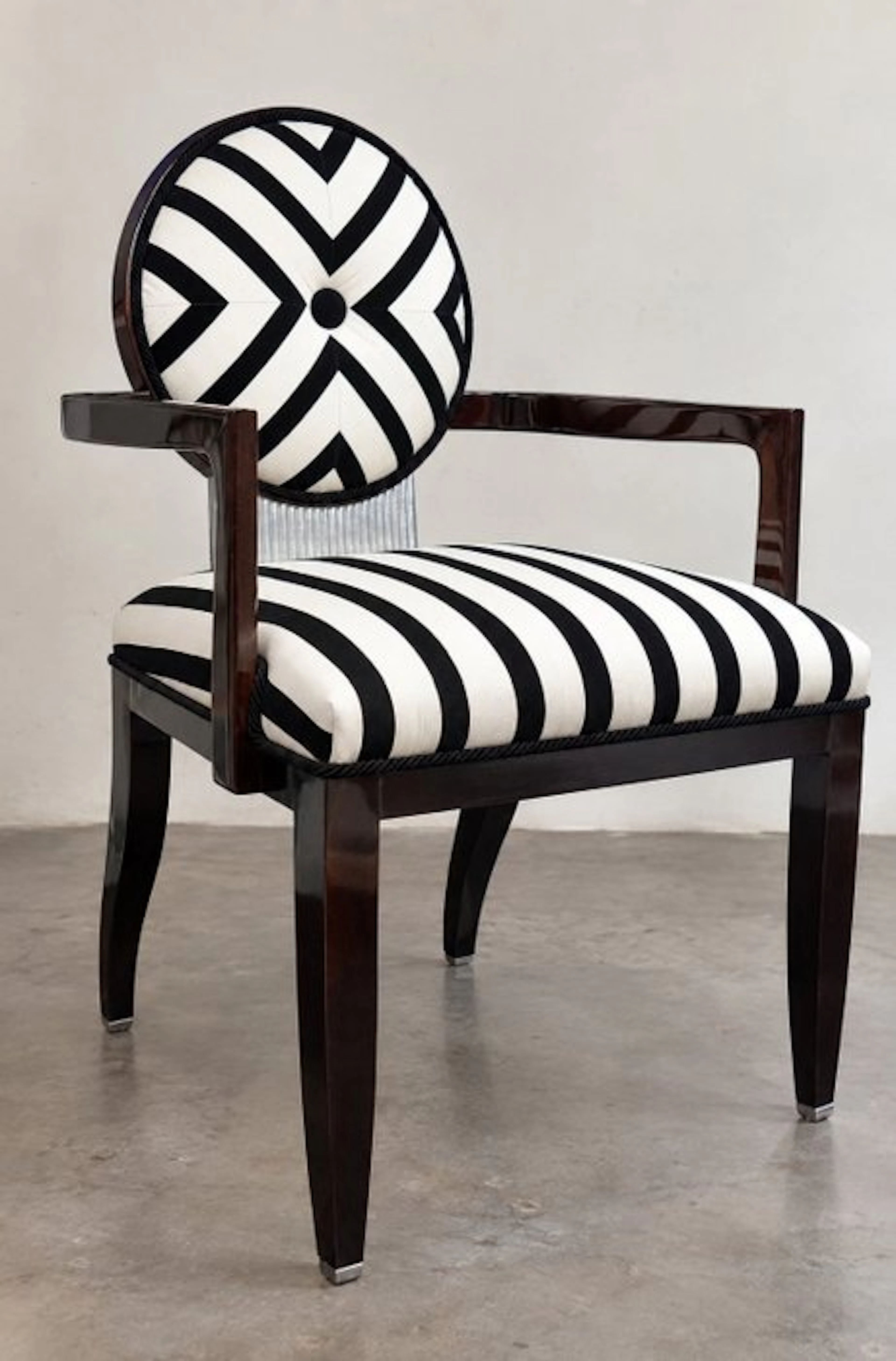 Alain Mansuy - Armchair - Wood, Textile, Silverplated - Art Deco Armchair