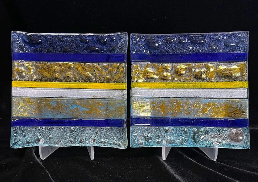 Coppia di Piatti / Svuota Tasche – 15x15 cm - Italia Anni...