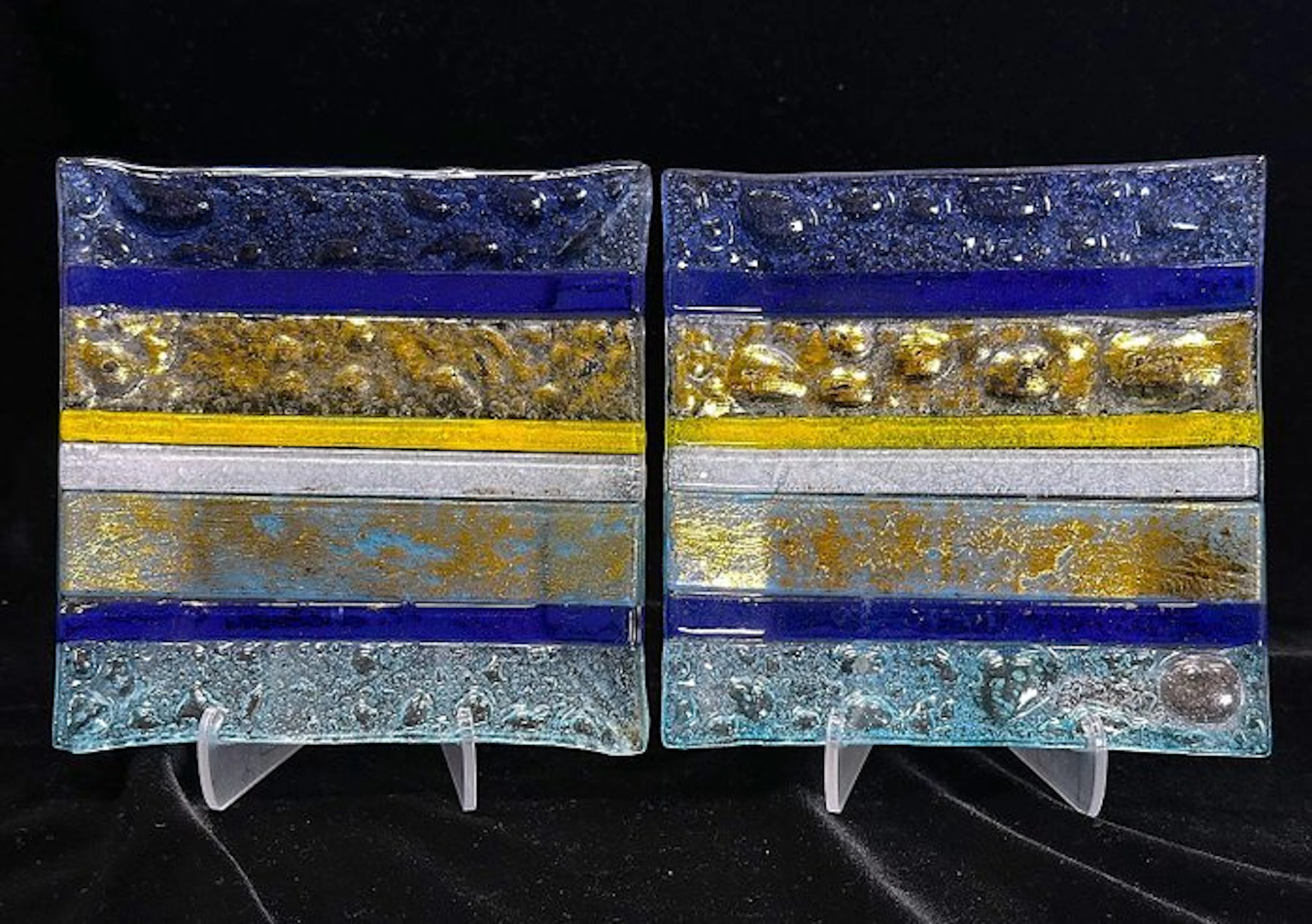 Coppia di Piatti / Svuota Tasche – 15x15 cm - Italia Anni...