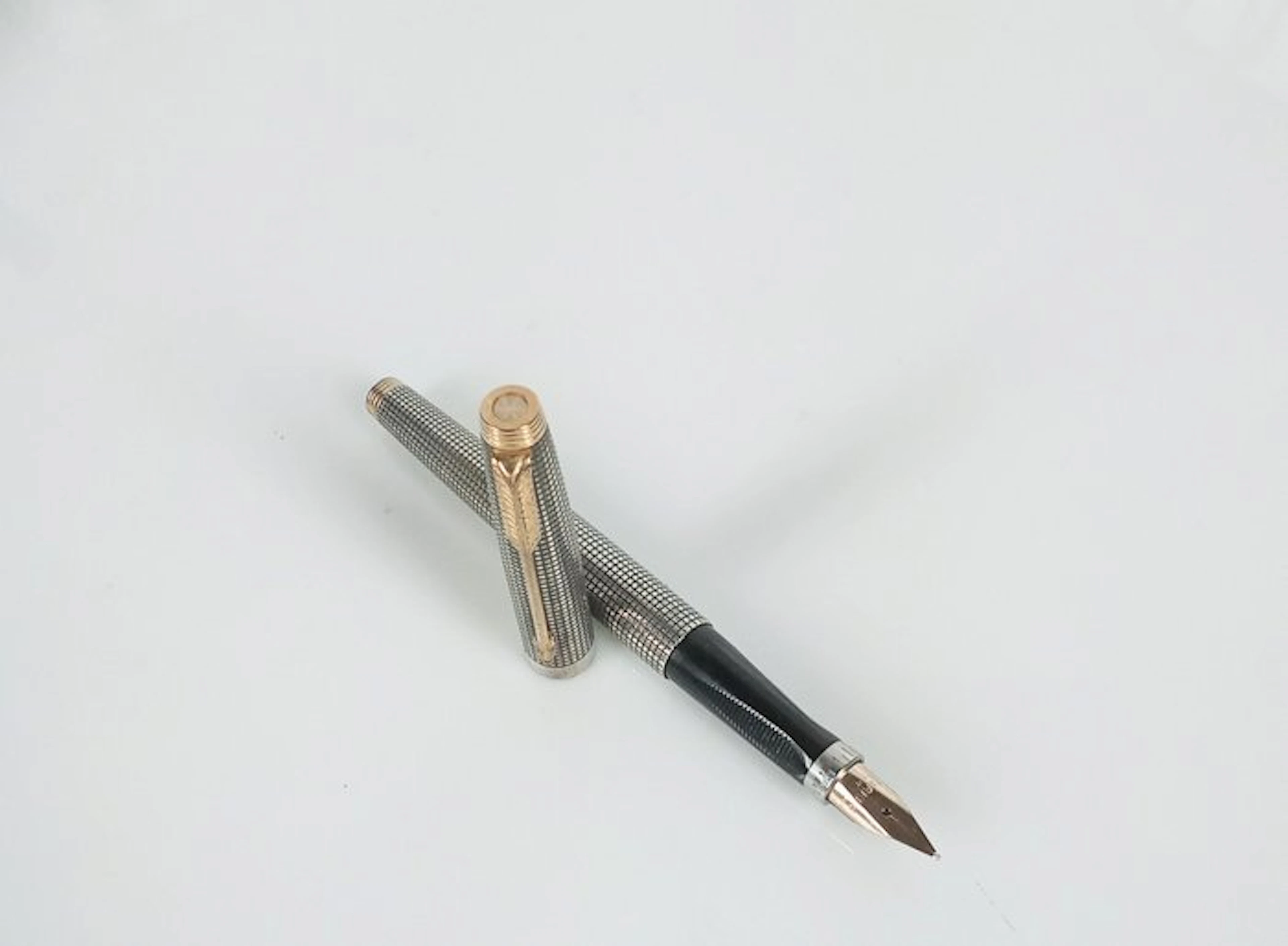 Parker - 75 Ciselé Argento massiccio e oro 14 KT - Fountain pen