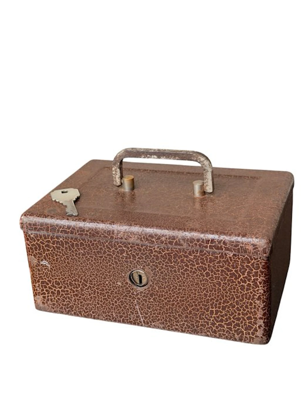 ABA France - Vintage French Steel Strongbox with Original...