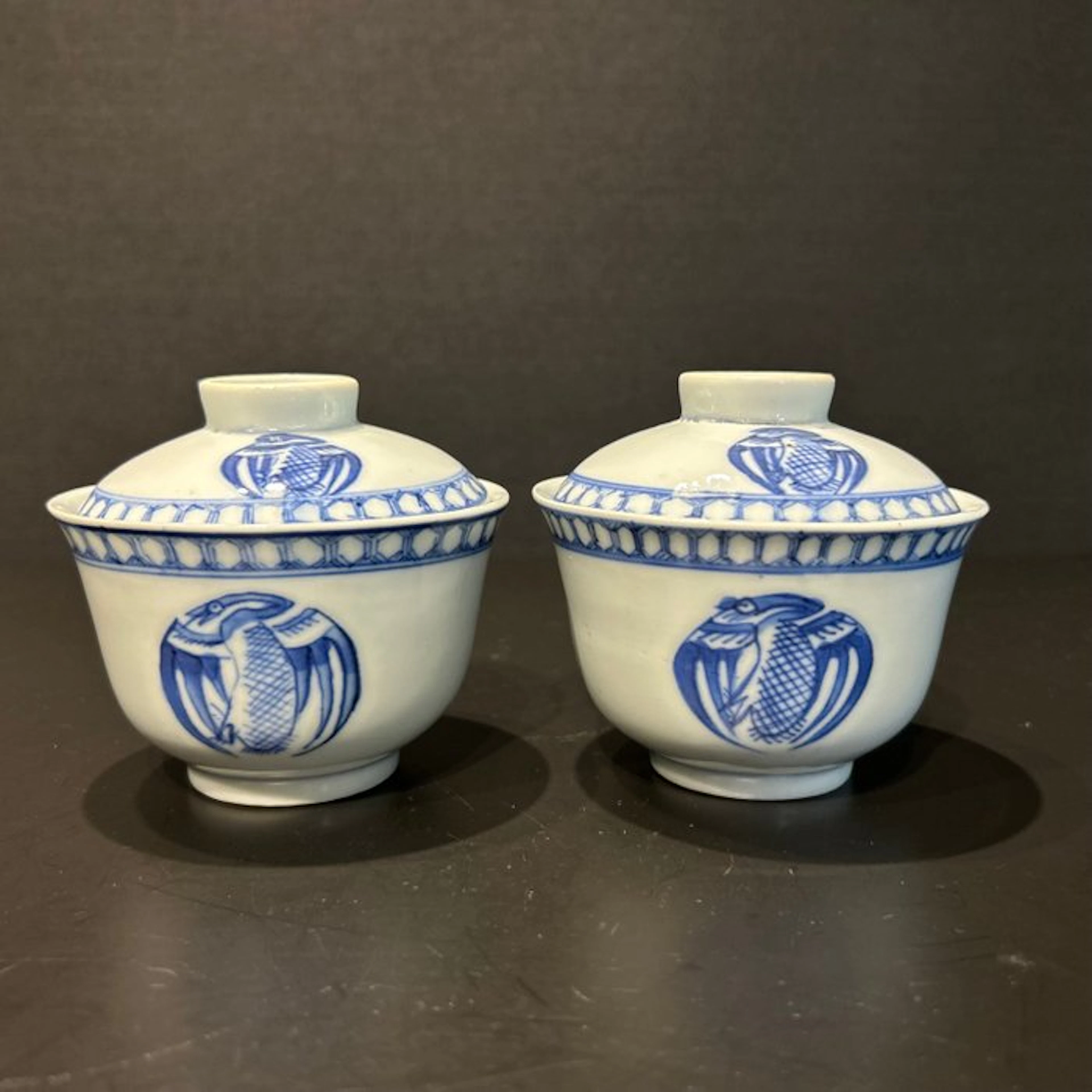 Tea cup - Porcelain - Blue and white teacups