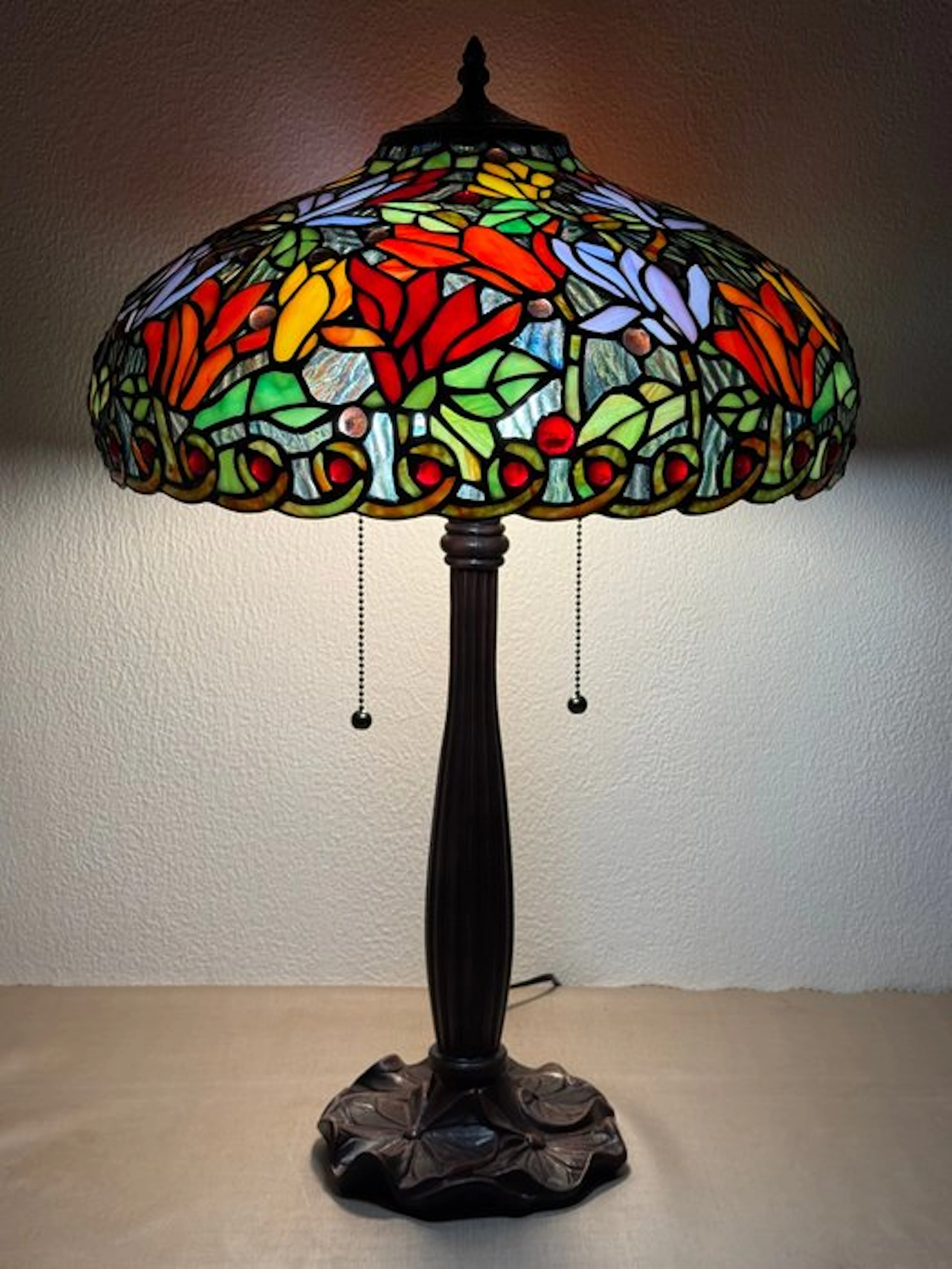 XXL Tiffany stijl tafellamp LOVER’S GARDEN lamp met 2...