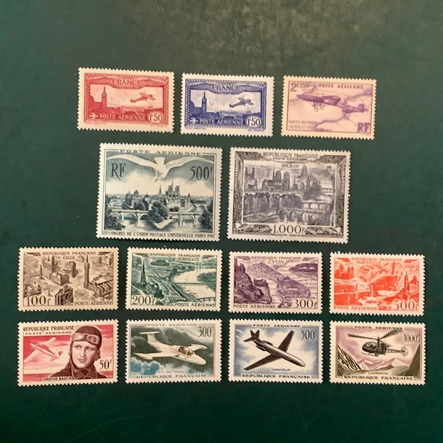 France 1930/1957 - Airmail: 7 better airmail issues - MNH - Yvert PA 5/7