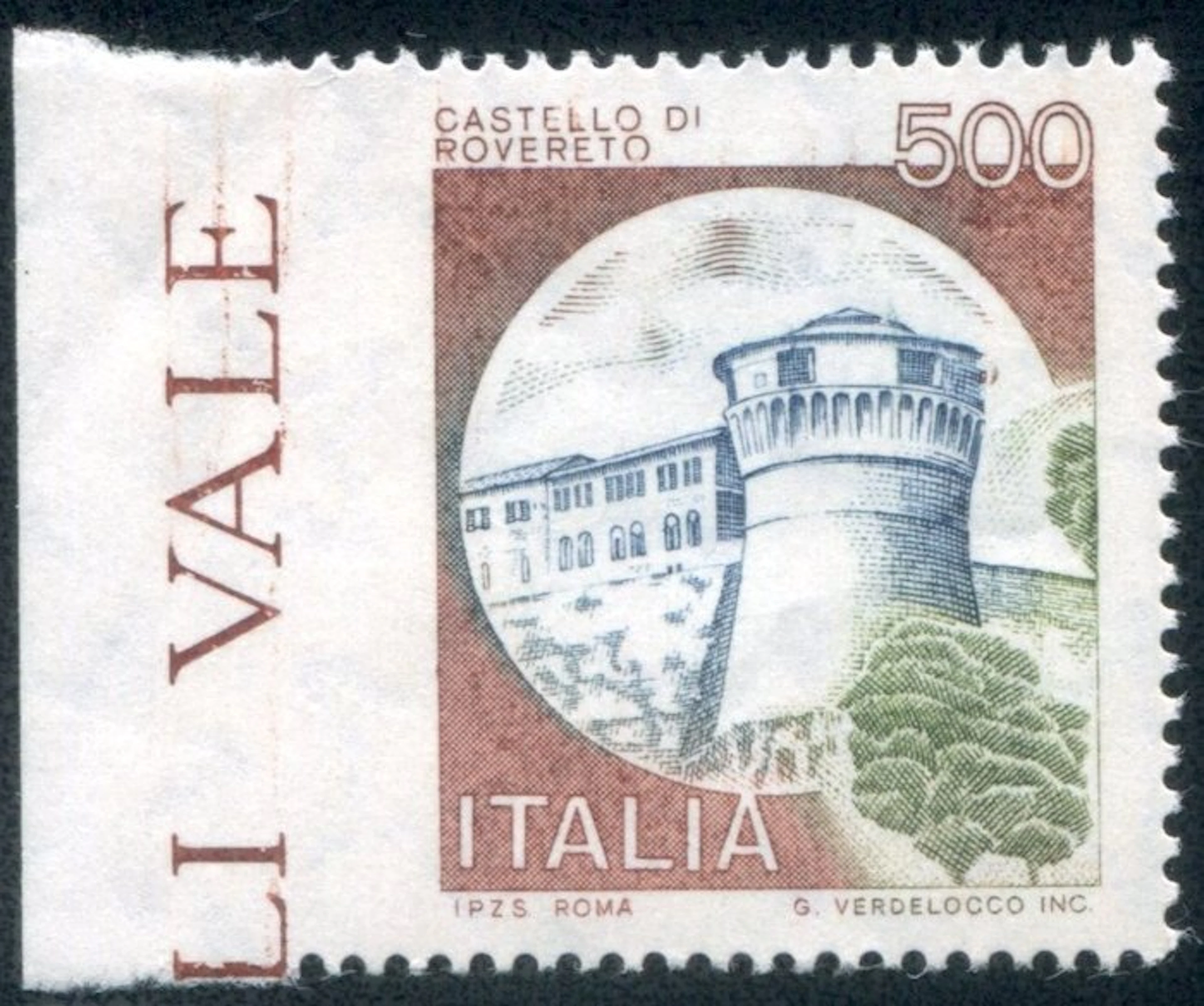Italian Republic 1980 - Castelli 500 lire Rovereto non...