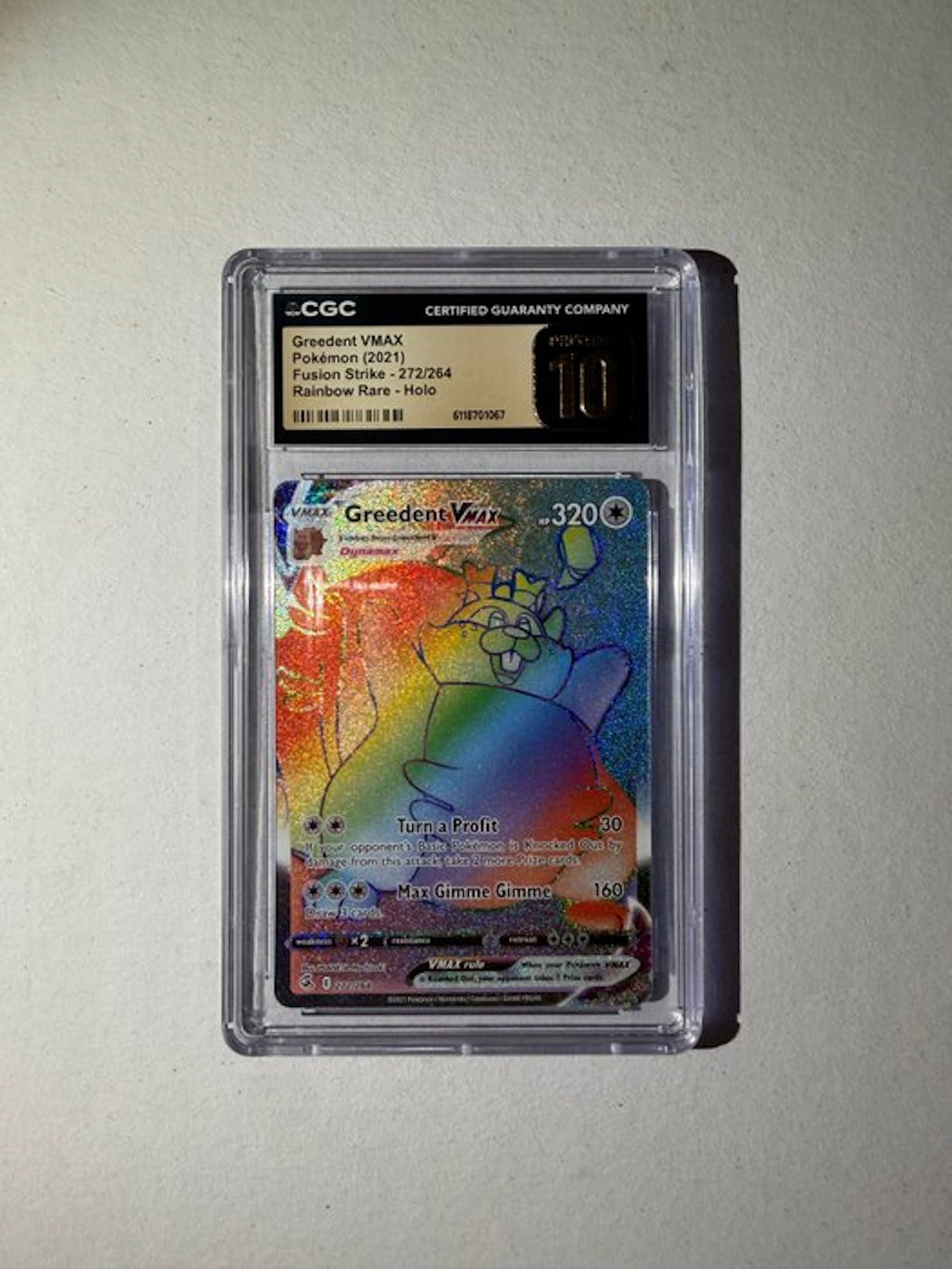 Pokémon - 1 Graded card - Pokémon - Greedent 272/264 Foil, Full art - CGC 10