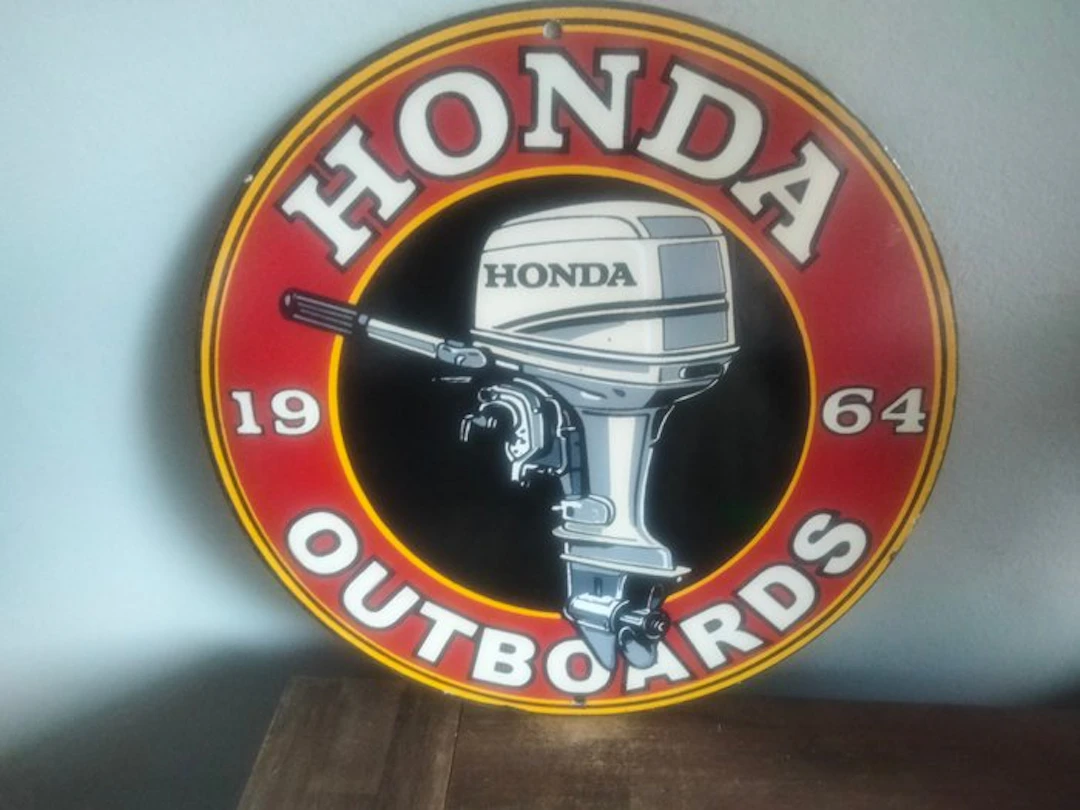 Honda - Advertising sign for the outboard motor - Advertising sign - Enamel