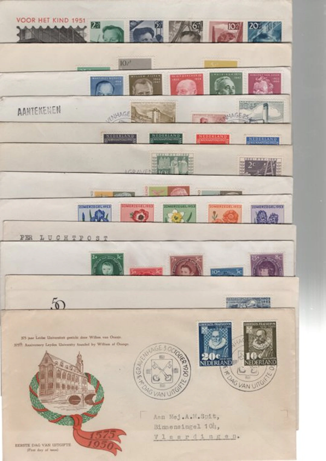 Netherlands - The Netherlands: 12 better FDCs from the 1950s.
