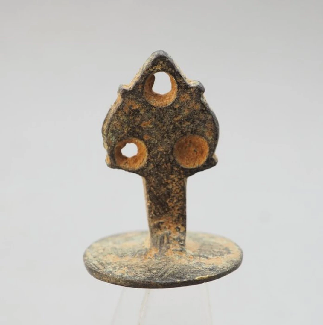 Post medieval Bronze Stamp Seal pendant with inscribed...