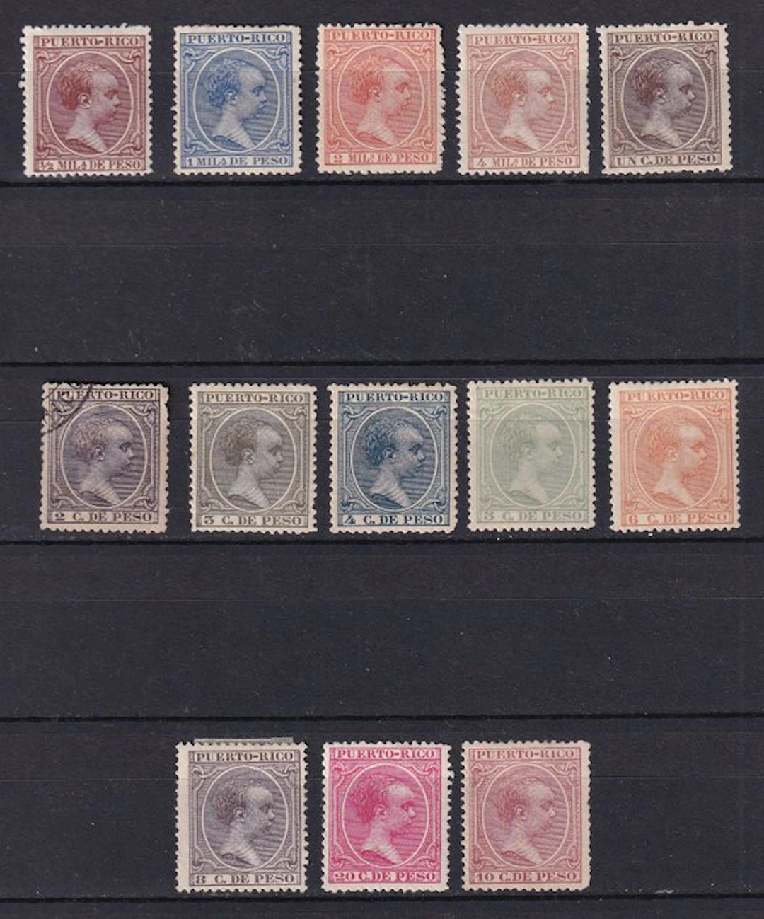 Puerto Rico - 1894 - Alfonso XIII - Edifil 102/114 - complete set