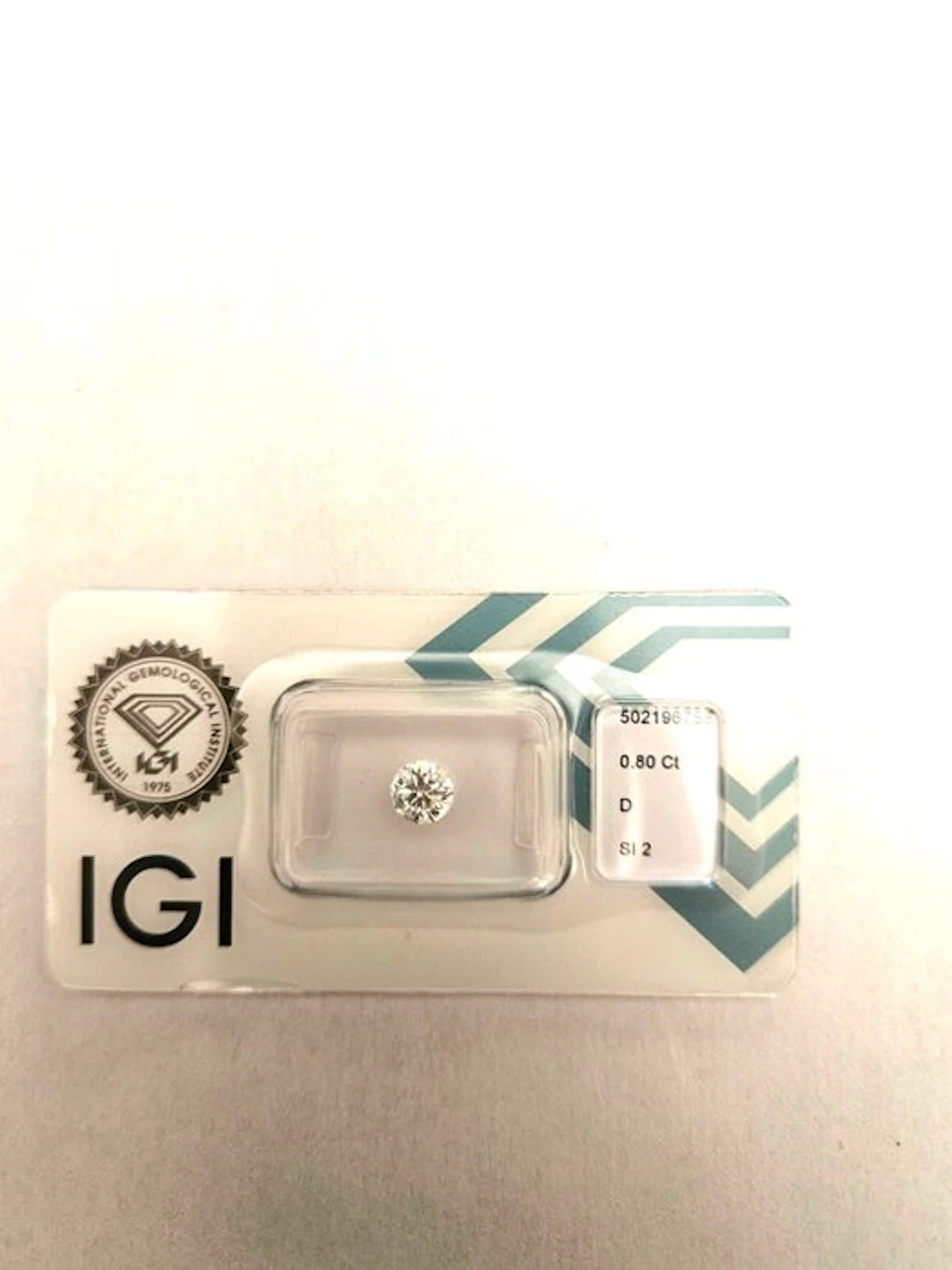 1 pcs Diamond (Natural) - 0.80 ct - Round - D...