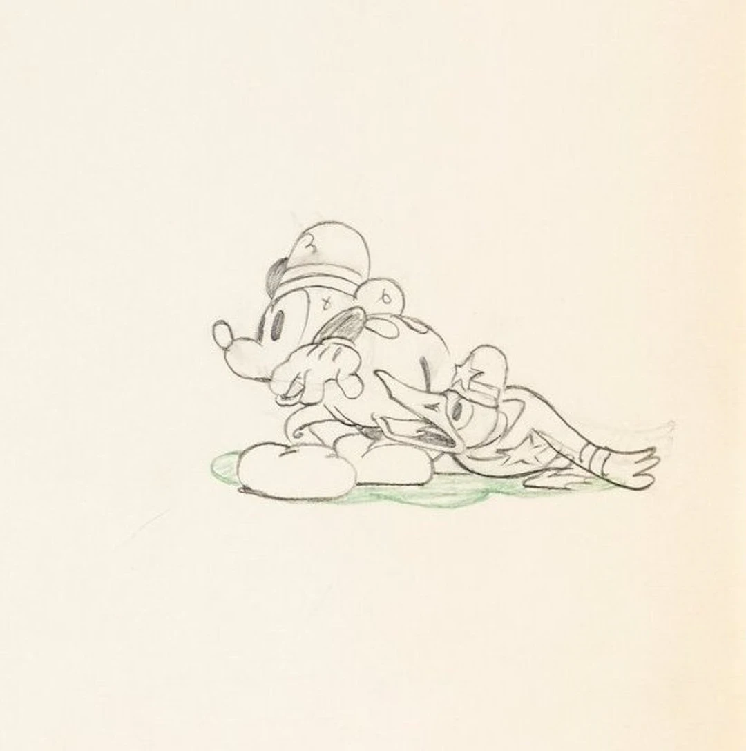 Walt Disney - 1 Original preliminary drawing - The Dognapper - 1934