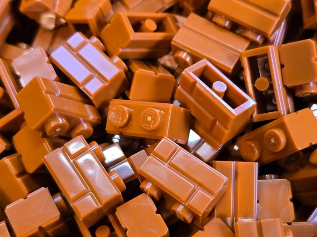 LEGO Pieces - New Brick Modified 1 x 2 with Masonry Profile Dark Orange 500pcs