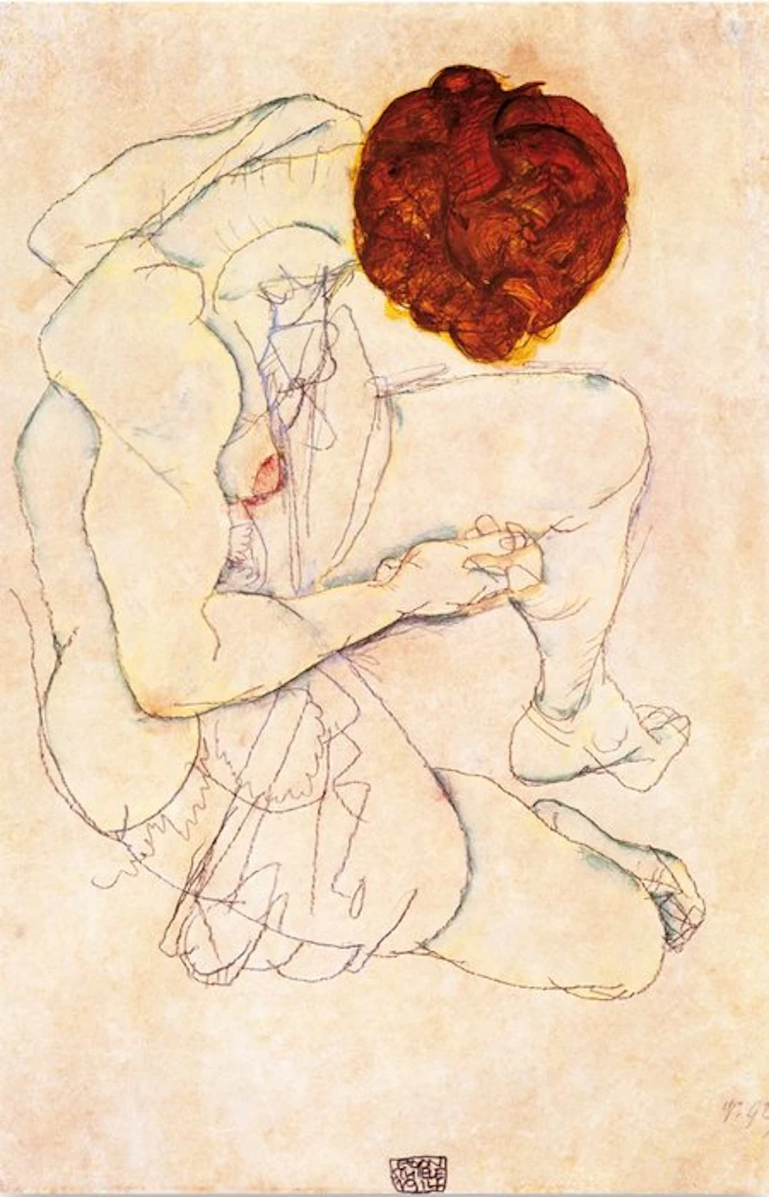 Egon Schiele - “Seated female nude 1917”