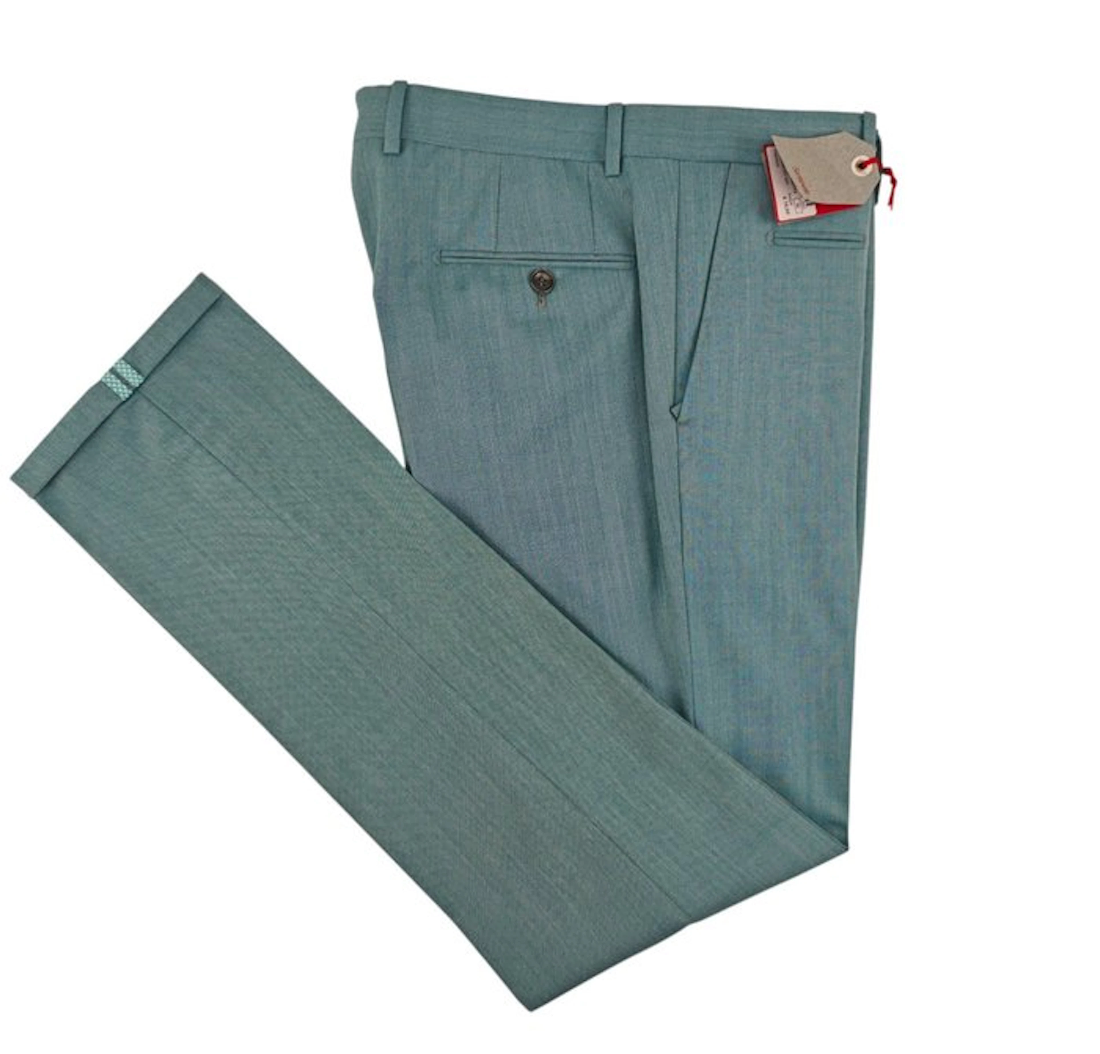 SANTANIELLO - 46 IT - "POSITANO" Dress Pant Aquamarine...