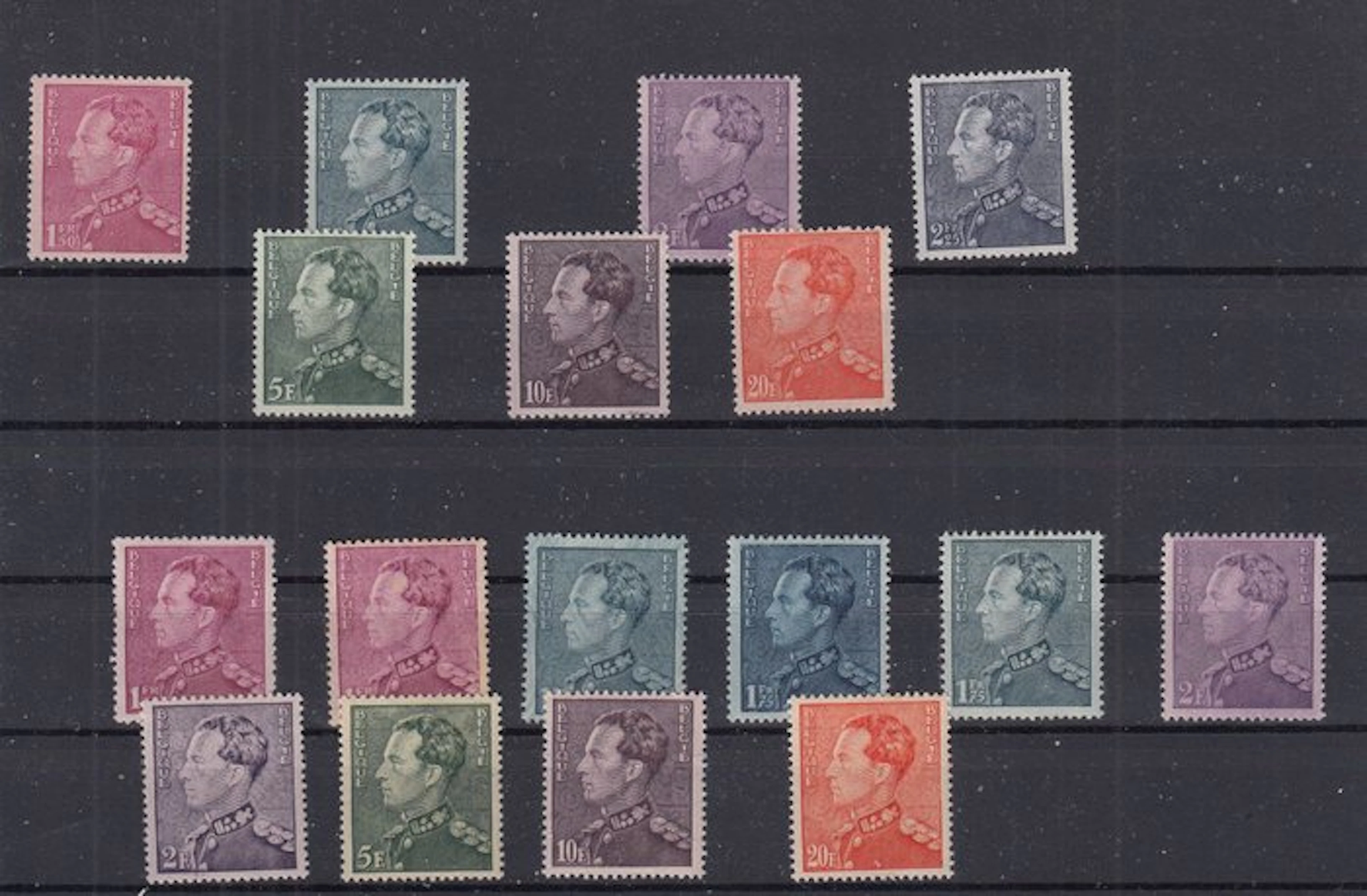 Belgium 1936 - Poortman - OBP : 429/435 + diverse nuances