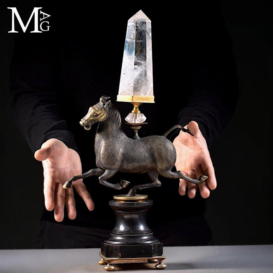 The Horse of Wonders – Antique Bronze & Rock Crystal...