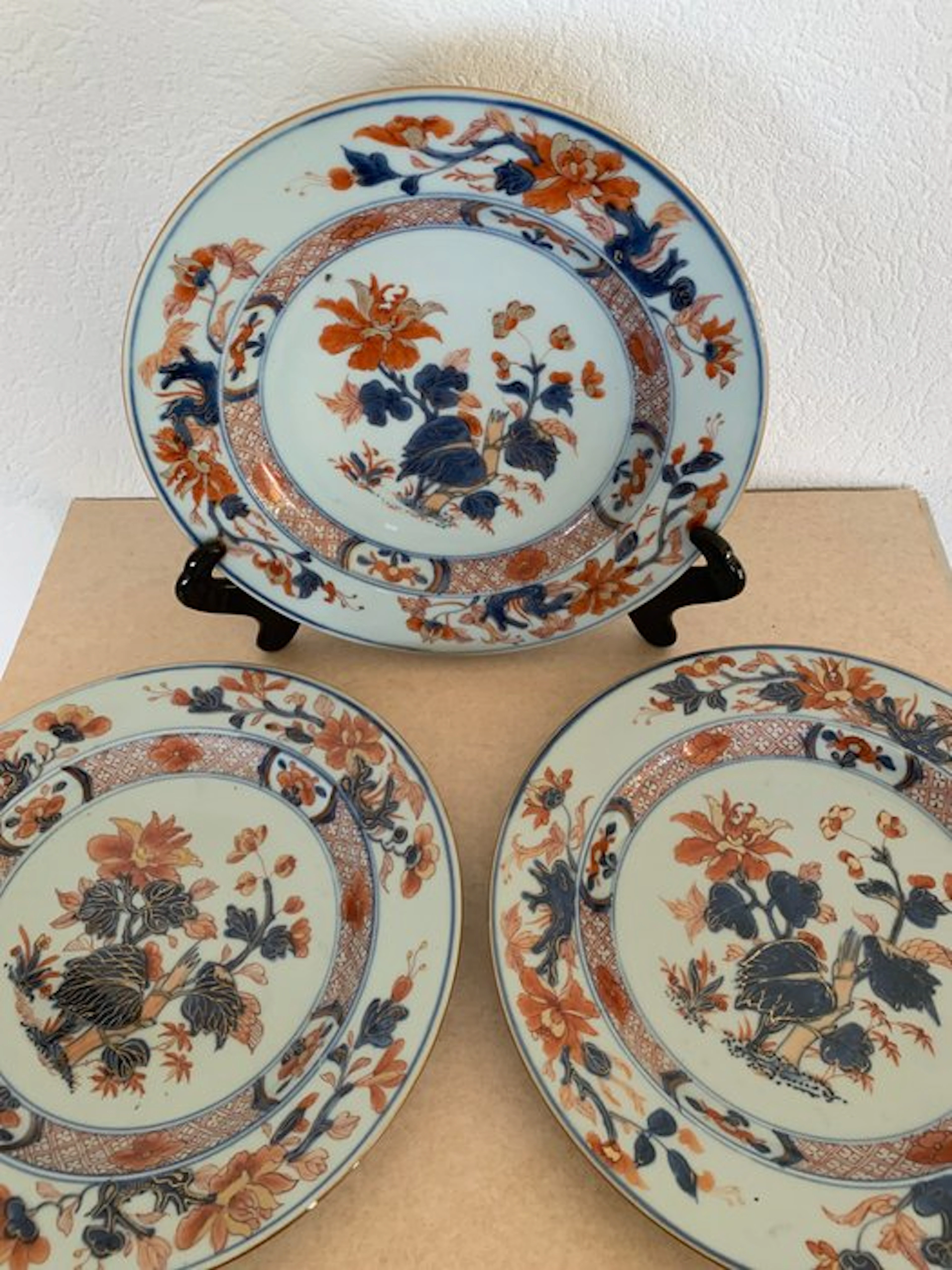Plate (3) - Porcelain - 3 Qianlong Imari plates