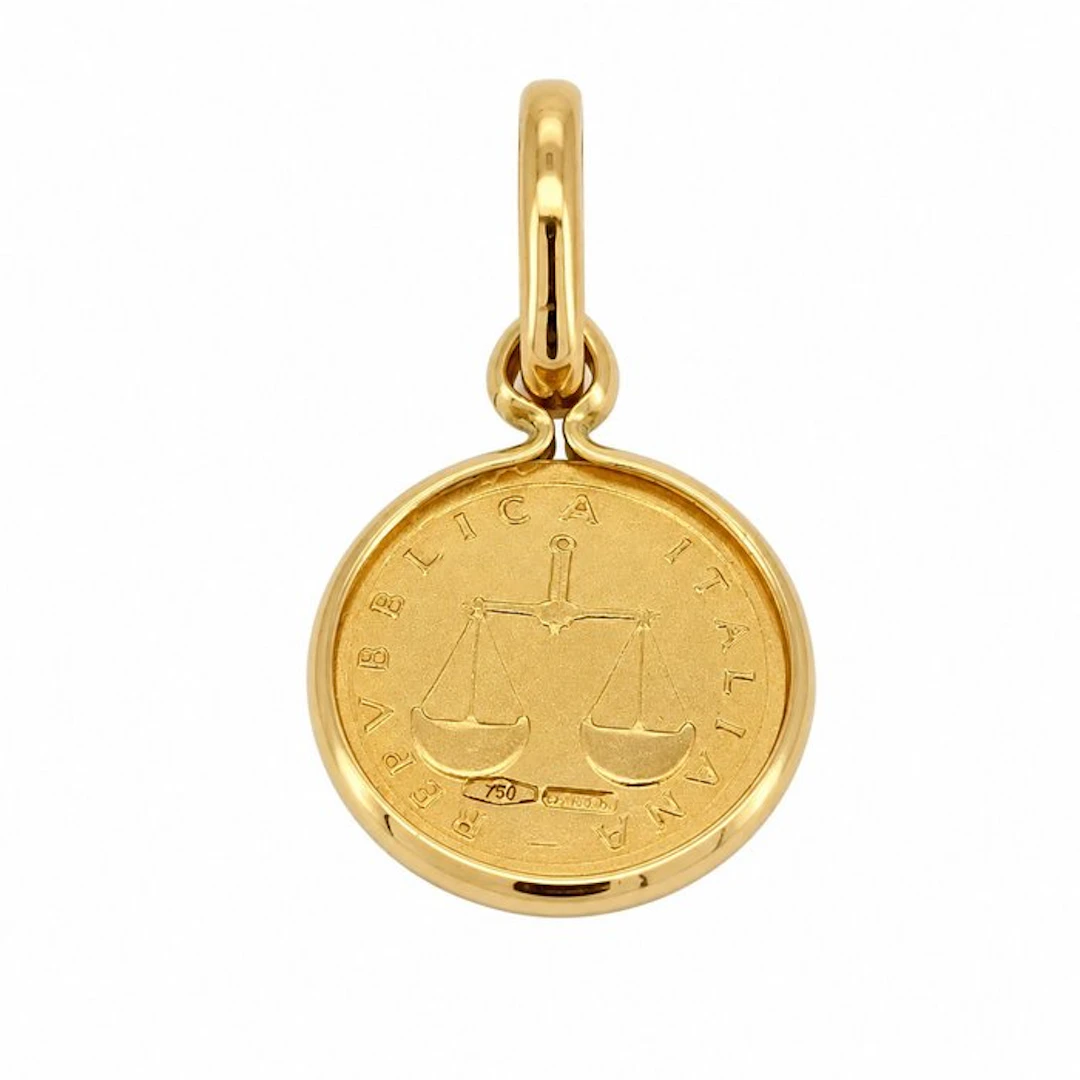 Pendant - 18 kt. Yellow gold - Made in Italy - Handmade