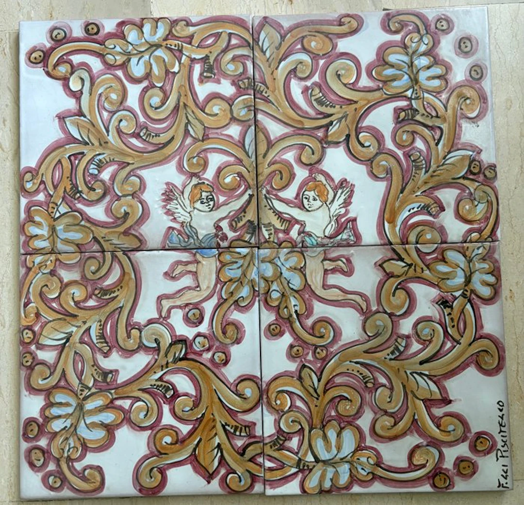 Tile - Fratelli Piscitello - 1960-1970 - Hand-painted...