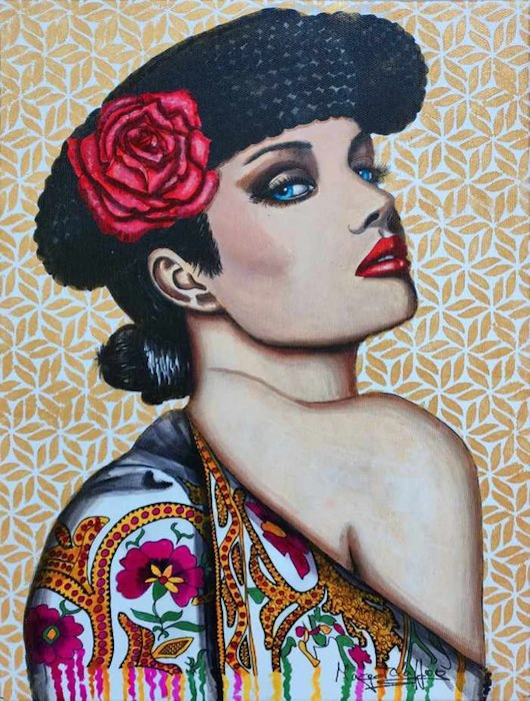 Margot Laffon - What are you looking at? - Little Gems - ORIGINAL PAINTING