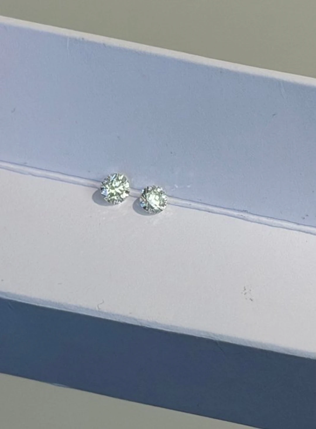 2 pcs Diamond (Natural) - 0.70 ct - Round - I
