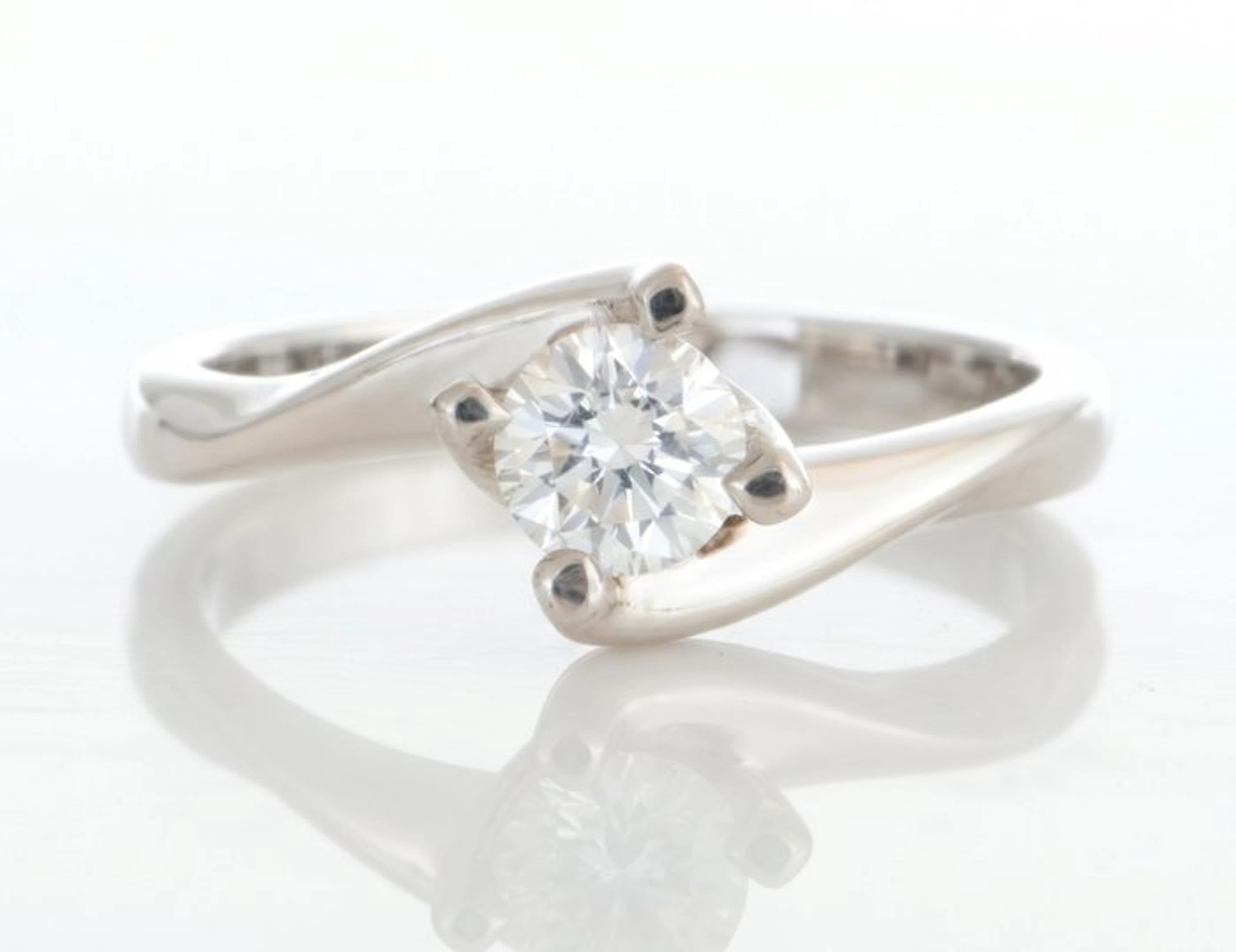 No reserve price - Ring - 18 kt. White gold - 0.50ct. tw. Diamond (Natural)