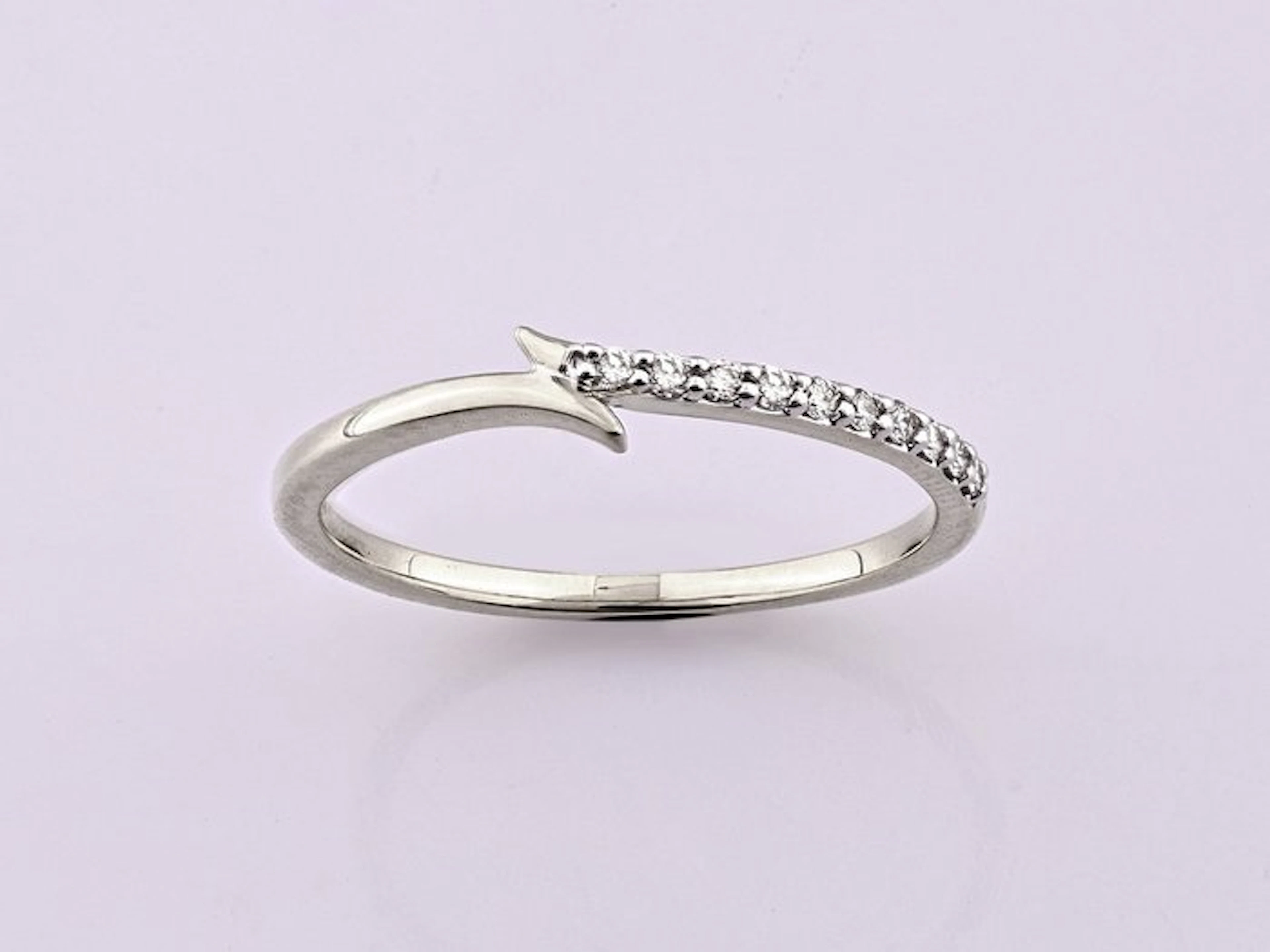 No reserve price - Ring - 14 kt. White gold - 0.10ct. tw. Diamond (Natural)