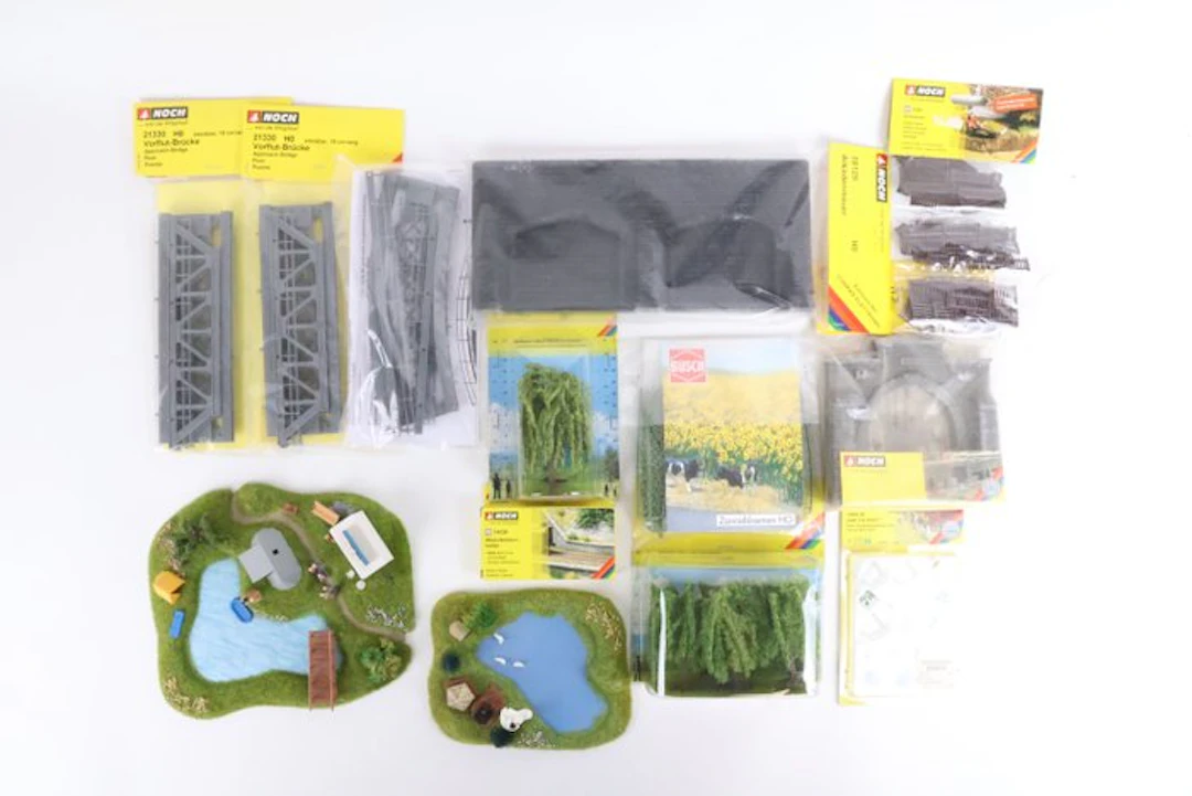 Noch, Busch H0 - Model train scenery (12) - Mix of bridge...