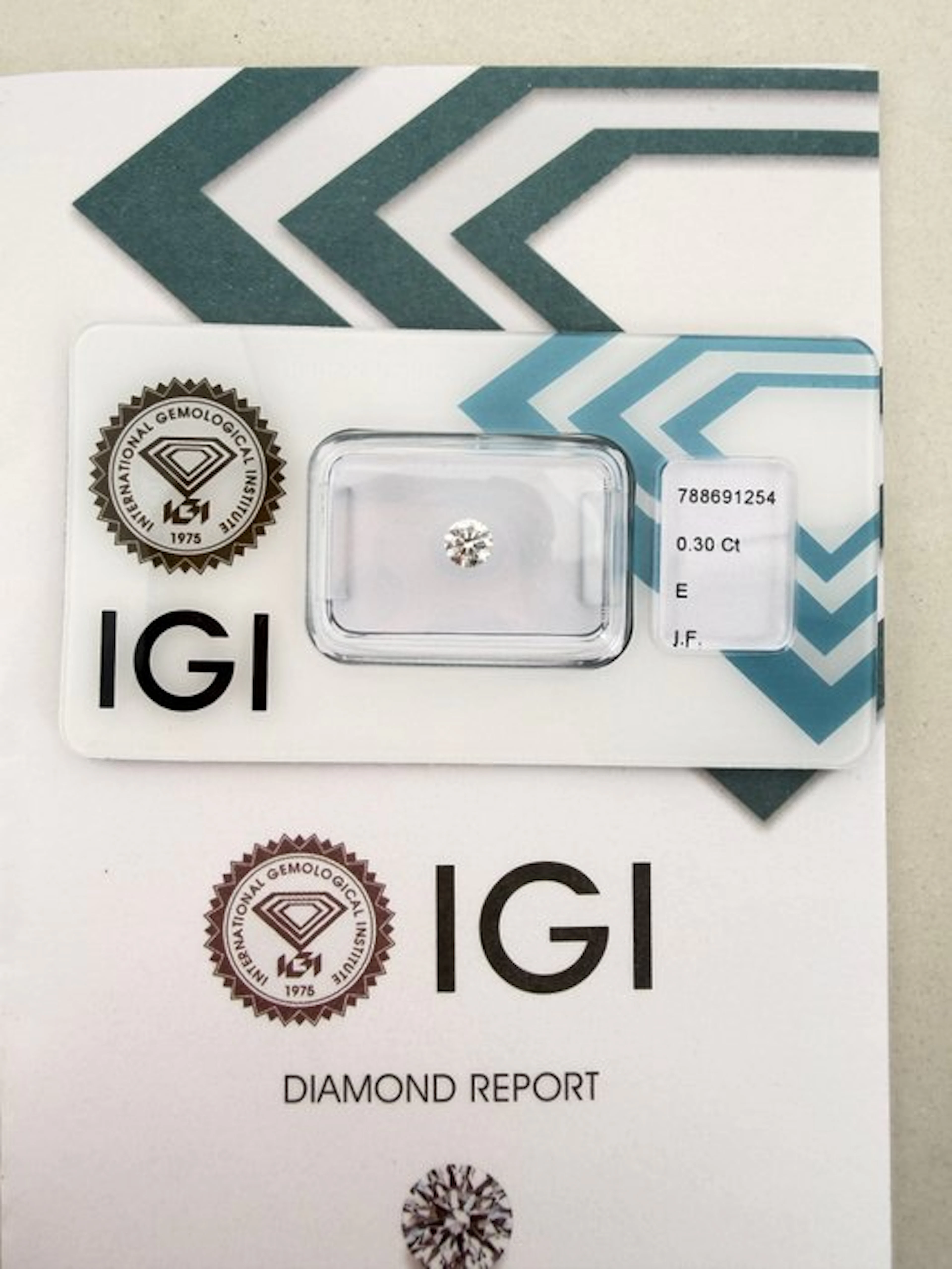 1 pcs Diamond (Natural) - 0.30 ct - Round - E - IF...