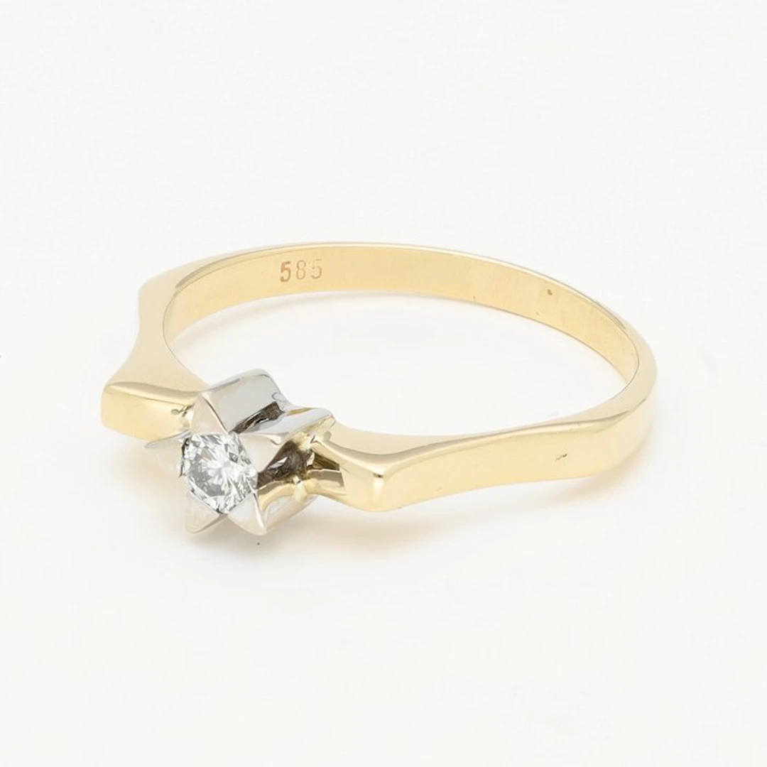 Ring - 14 kt. Yellow gold Diamond (Natural)