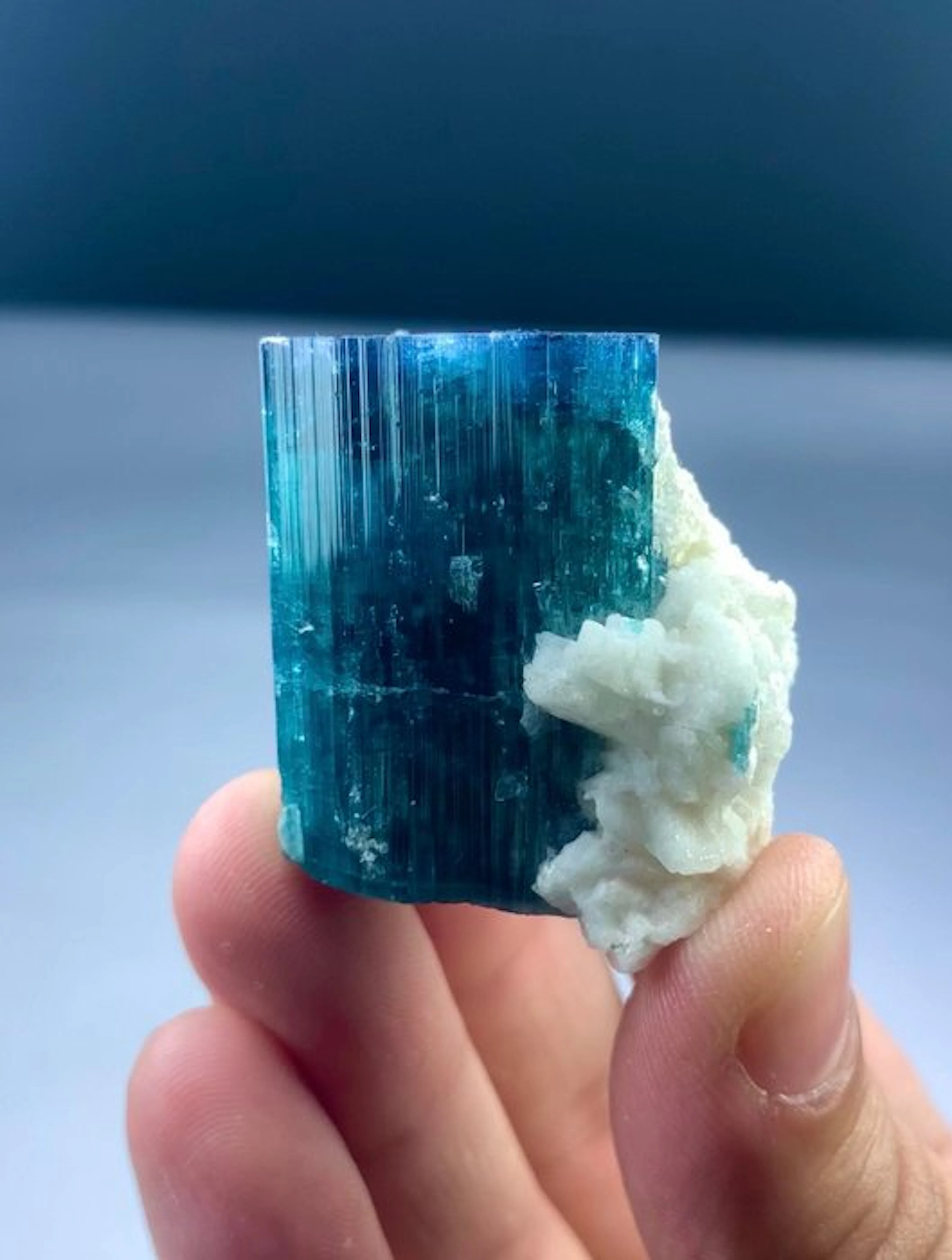 Indicolite tourmaline combine with feldspar Specimen...