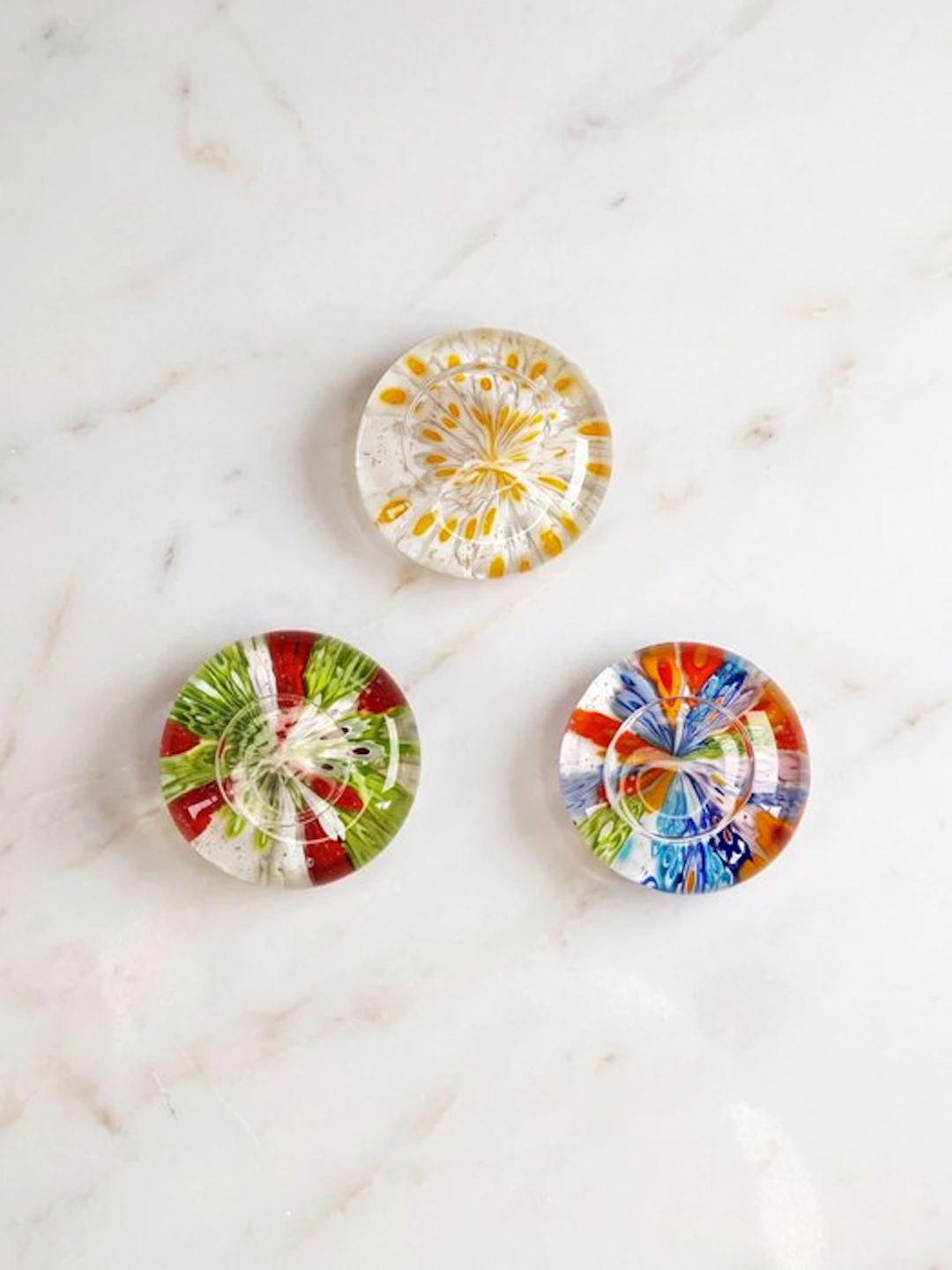 Murano - Paperweight (3) - Glass, Murrine Millefiori
