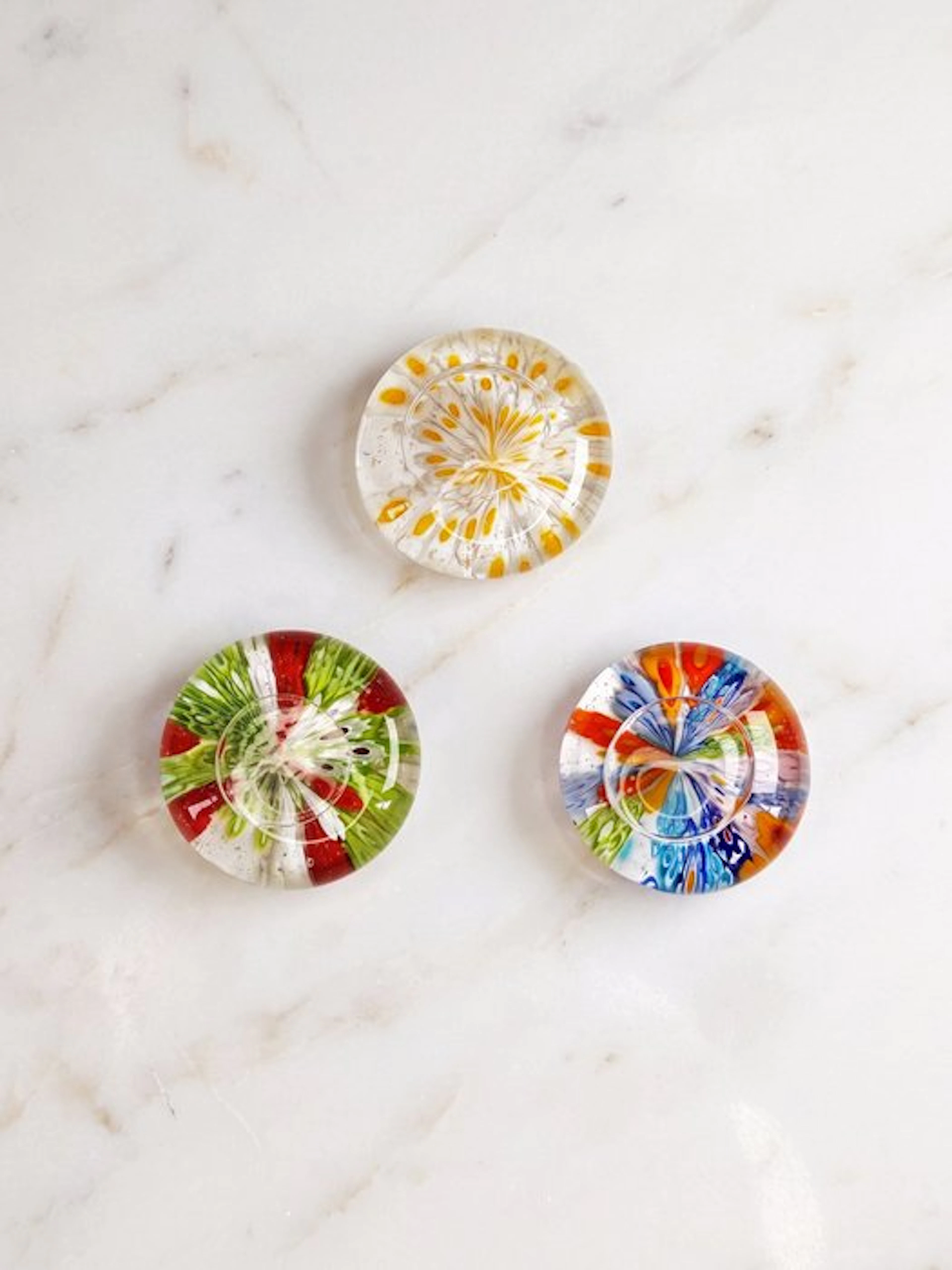 Murano - Paperweight (3) - Glass, Murrine Millefiori