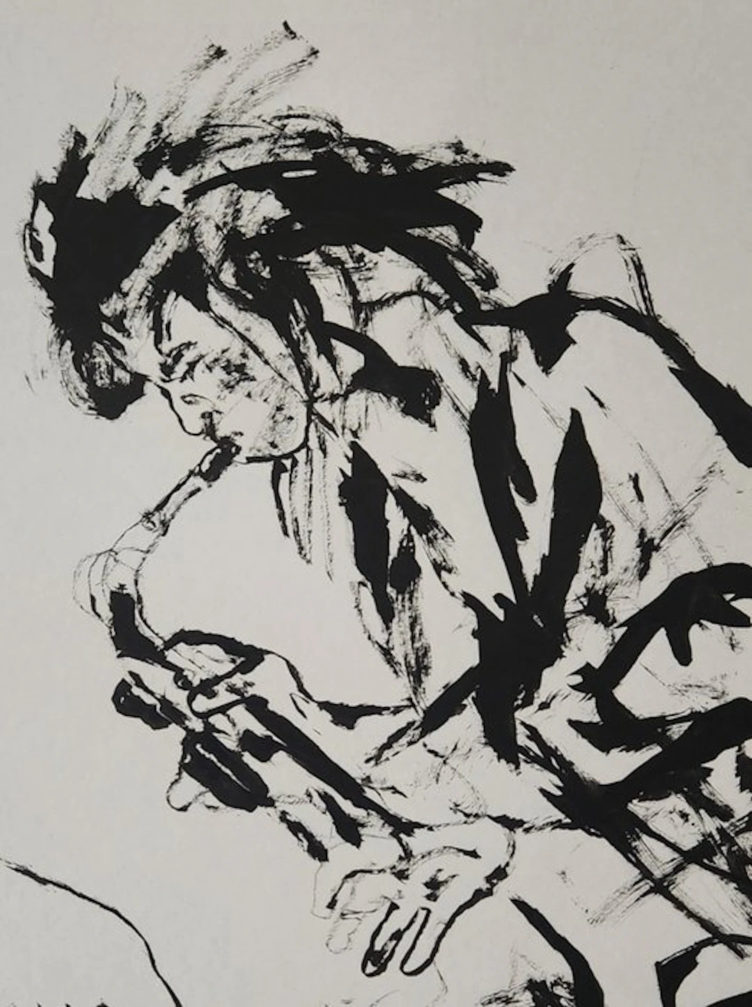 Baudouin, Edmond - 1 Original drawing - Joueur de Jazz