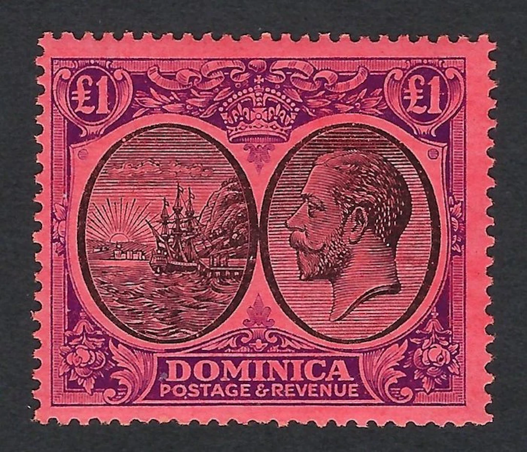 Dominica 1923 - King George V £1 black & purple/red - Stanley Gibbons Nº 91