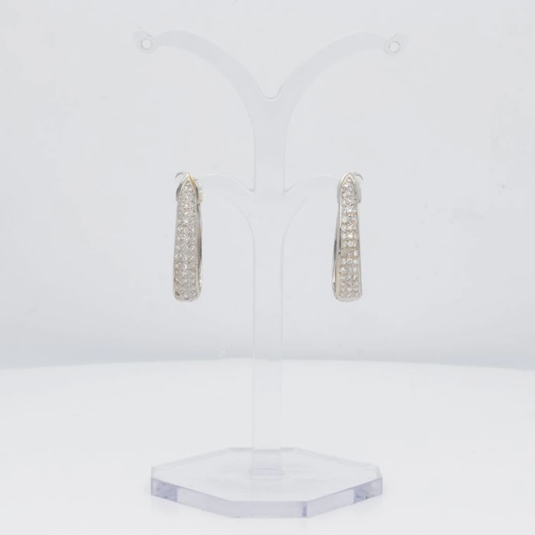 Earrings - 18 kt. White gold Diamond (Natural)