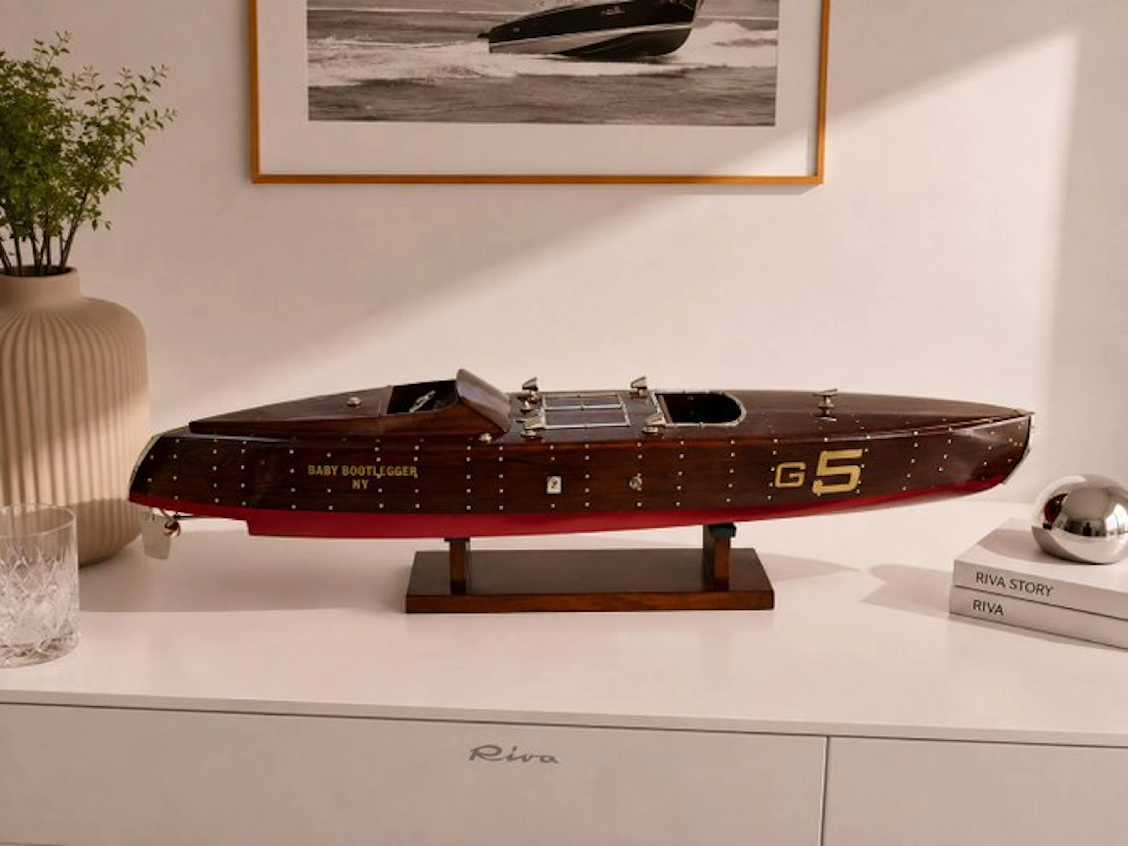 Magnifique BABY BOOTLEGGER 53 cm modelisme bois maquette...