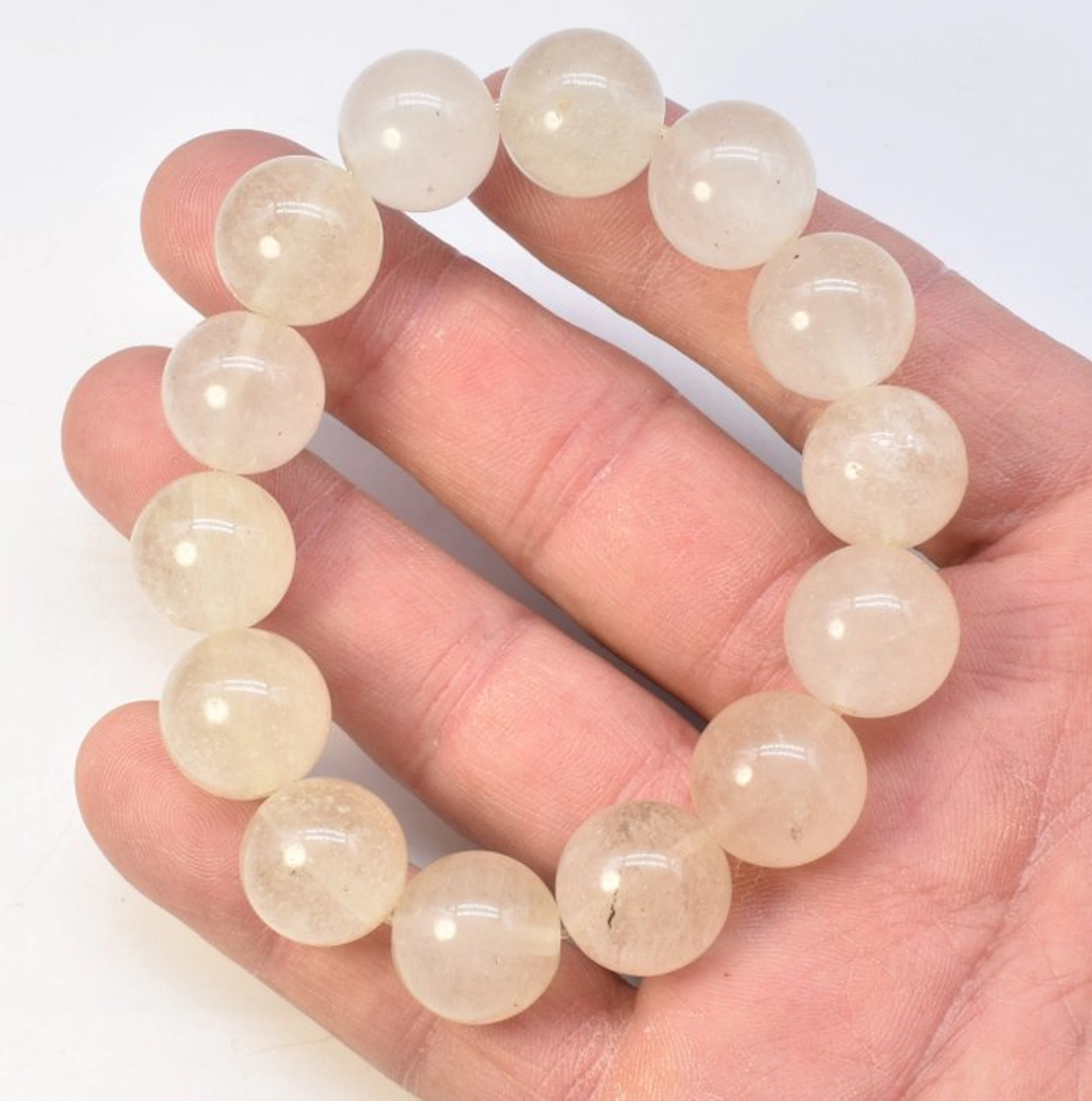 Libyan Desert Glass Bracelet – 14 Large Polished Beads –...